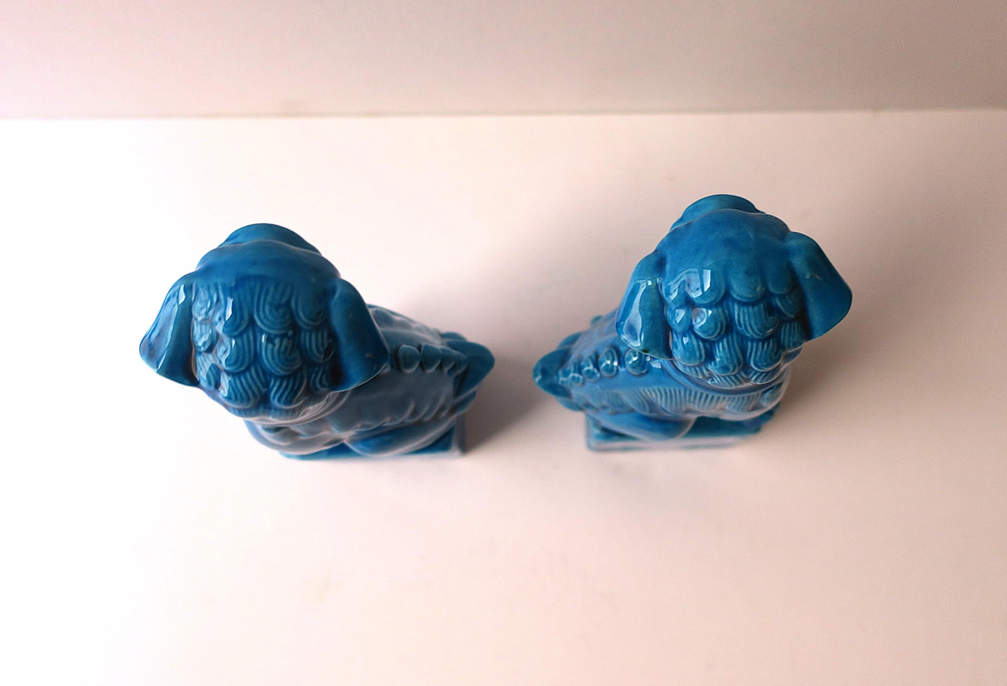 Blue Lion Foo Dogs Decorative Objects, Pair 8