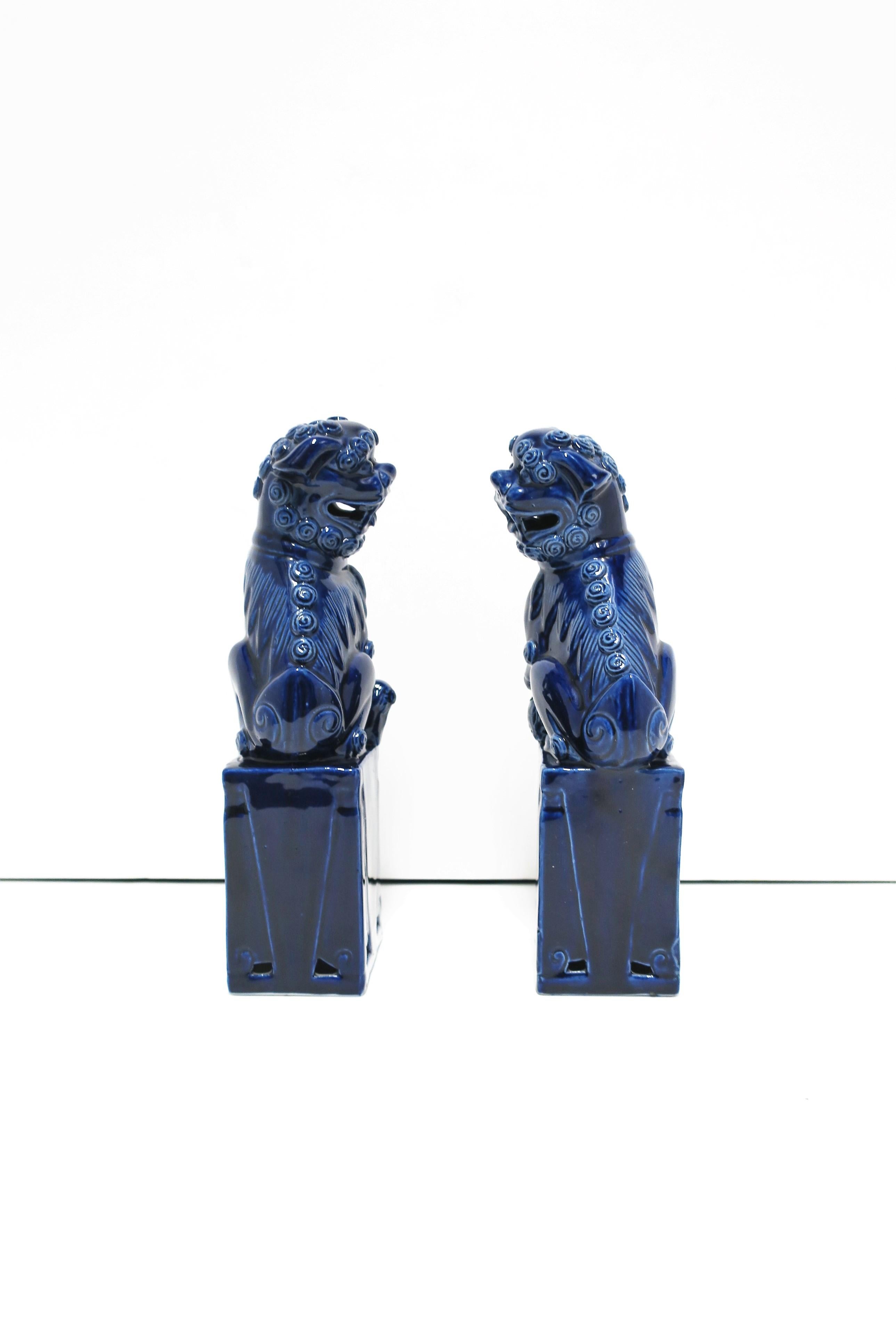 Blue Lion Foo Dogs, Pair 2
