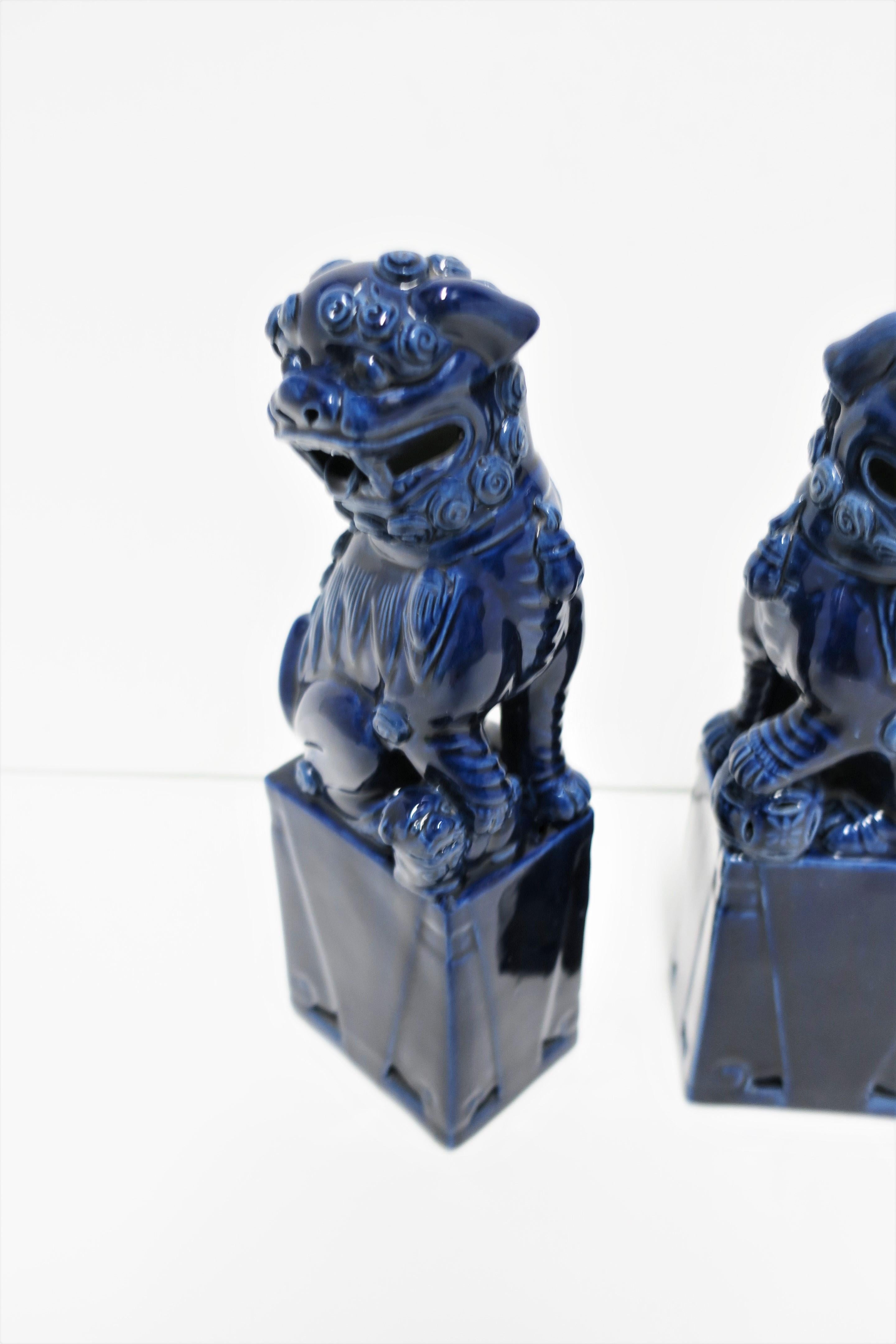 Blue Lion Foo Dogs, Pair 3