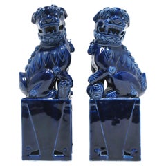 Blue Lion Foo Dogs, Pair