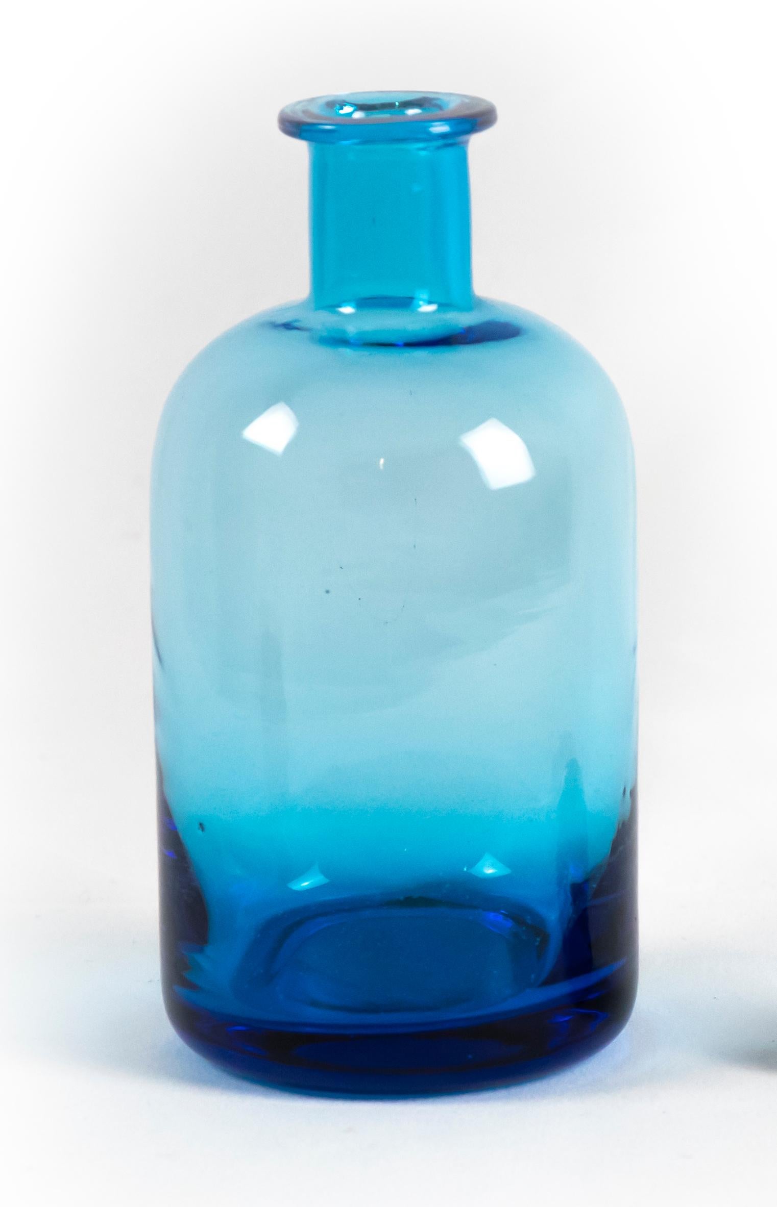 Late 20th Century Blue Little Glass Bottle, 1970s