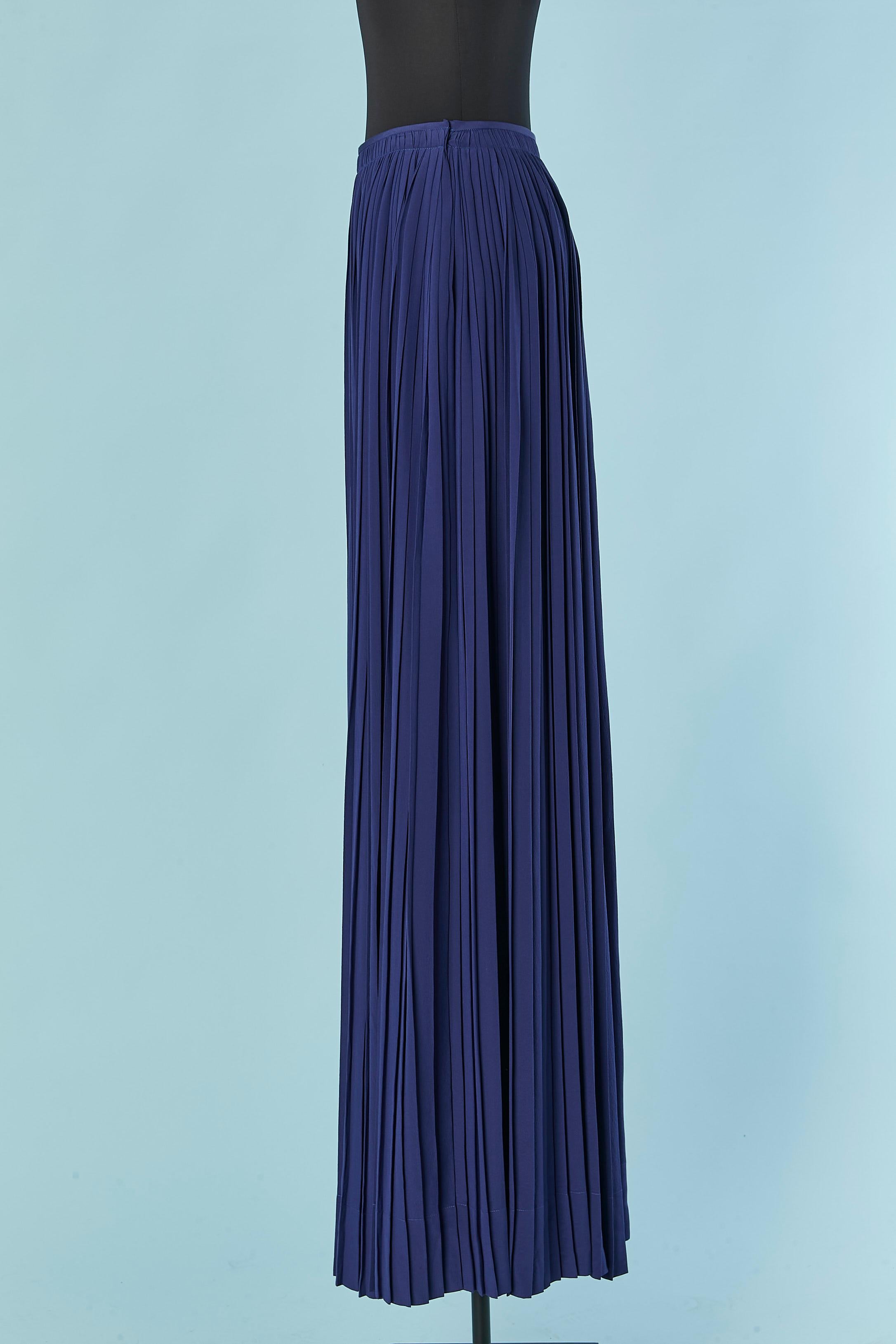 Falda larga plisada azul VIONNET en Excelente estado para la venta en Saint-Ouen-Sur-Seine, FR