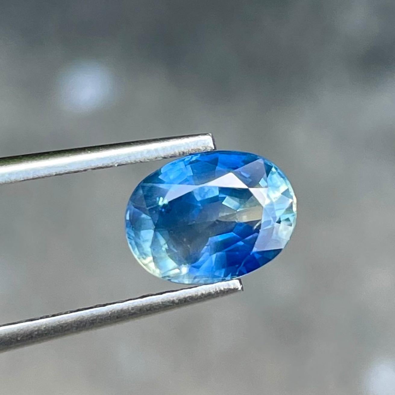 Modern Blue Loose Sapphire Stone 2.00 Carats Step Oval Cut Natural Sri Lankan Gemstone For Sale