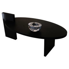 'Blue Lotus' Oval Coffee Table in Black Oak