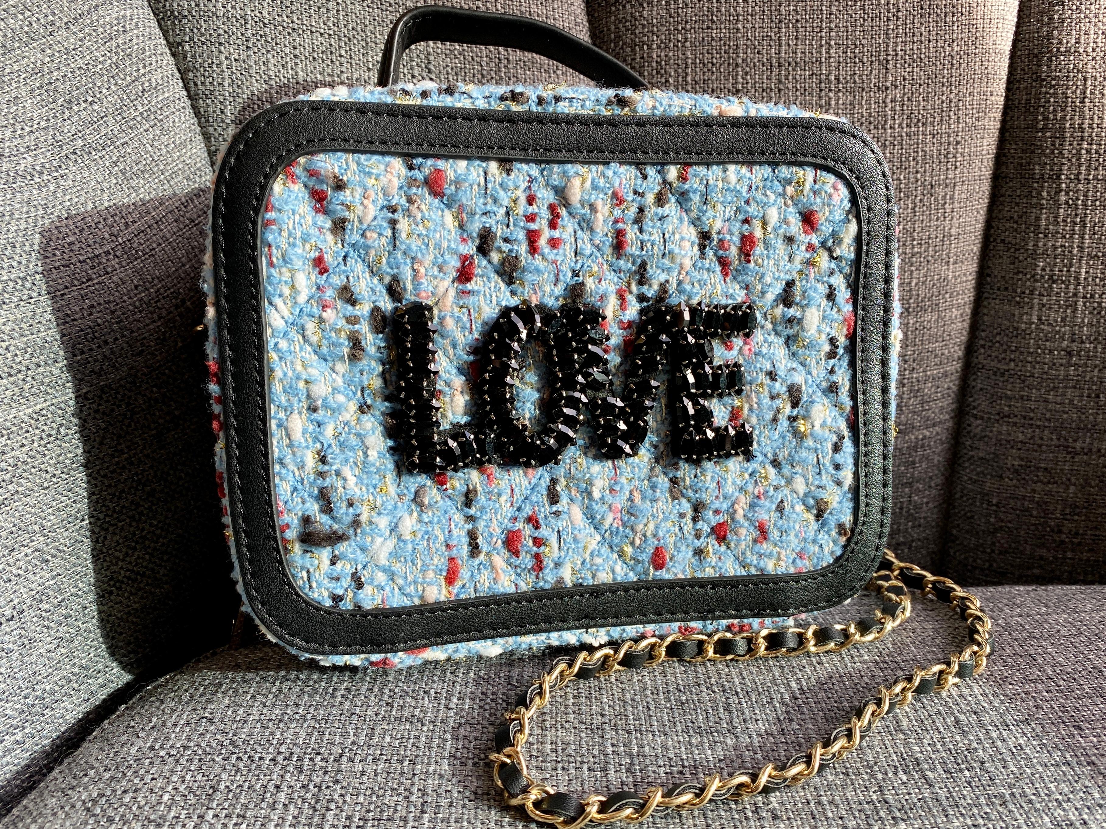 Blue Love Woven Crossbody Bag  For Sale 1