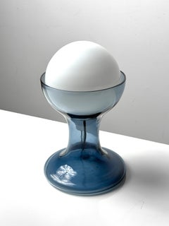 Carlo Nason for Mazzega Blue LT 215 Murano Glass Globe Table Lamp Italy 1960s