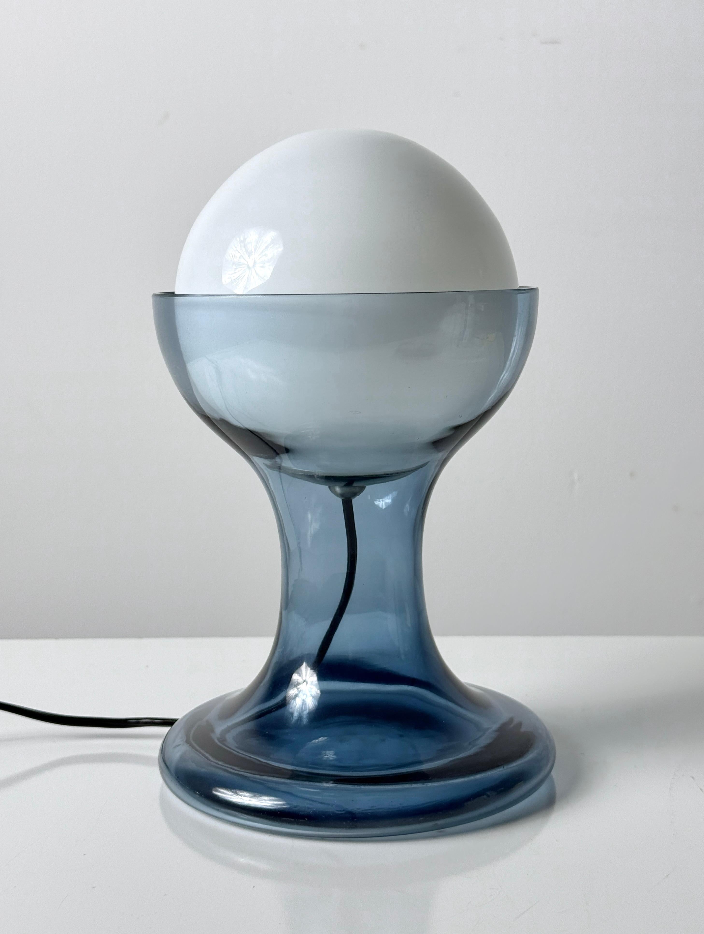 Italian Blue LT 215 Murano Glass Table Lamp by Carlo Nason for AV Mazzega Italy 1960s For Sale