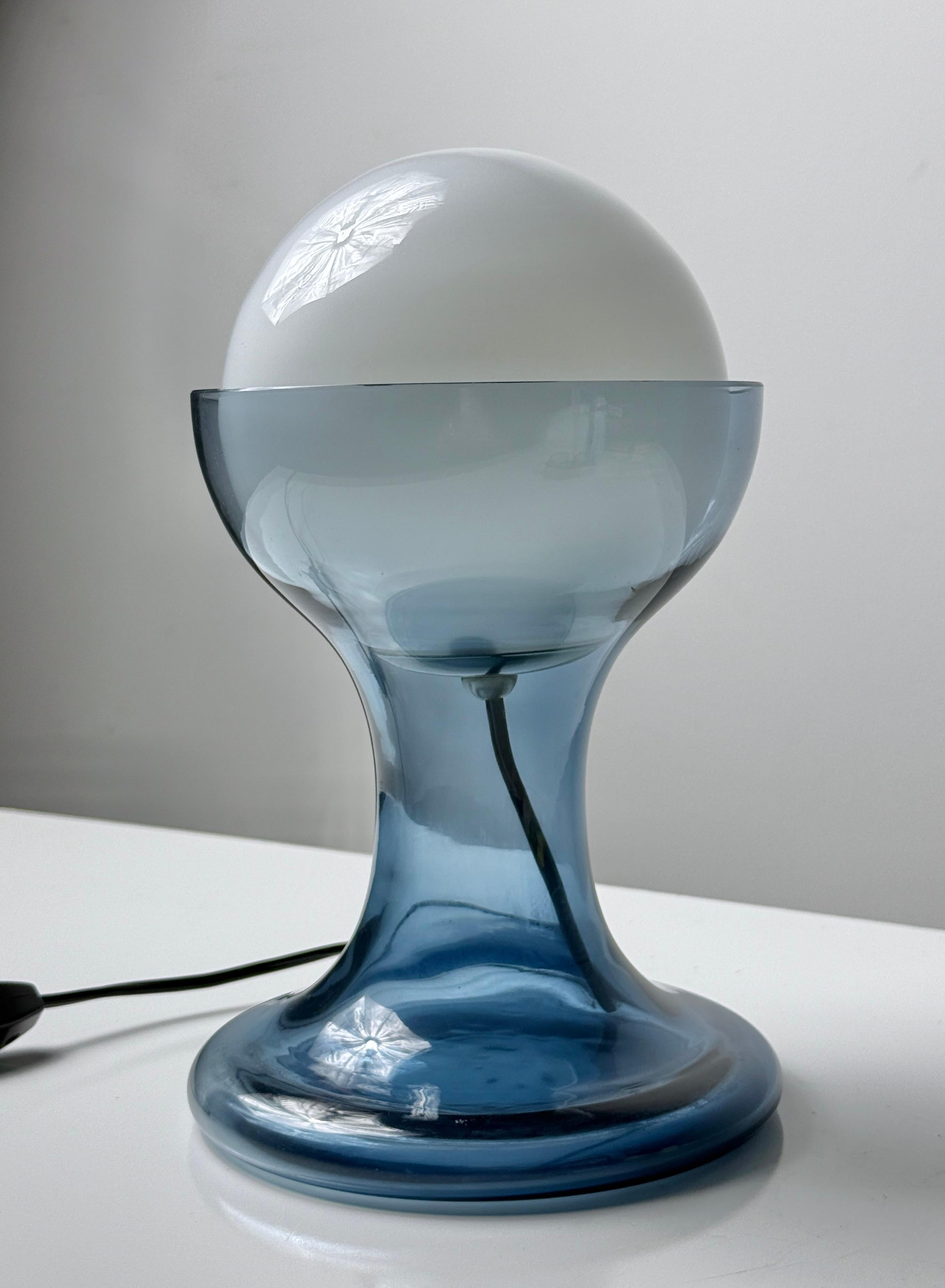 Blown Glass Blue LT 215 Murano Glass Table Lamp by Carlo Nason for AV Mazzega Italy 1960s For Sale