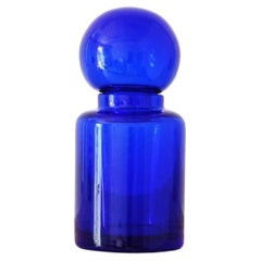 Blaue mundgeblasene Luciano Vistosi-Flasche, 1965