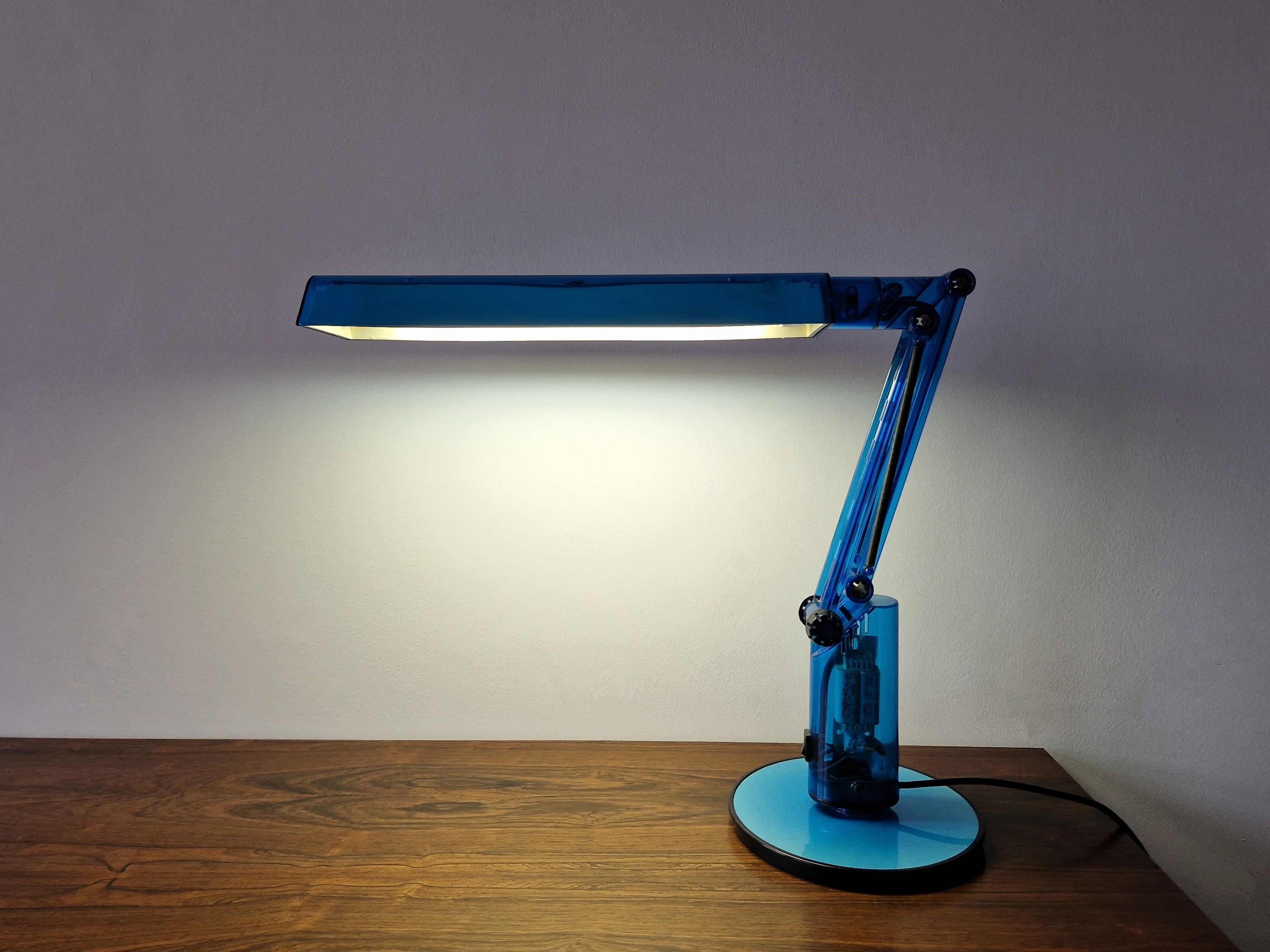 Metal Blue 'Lucifer' table lamp by T. Ahlström & H. Ehrich for A&E DesignAB/Fagerhults For Sale