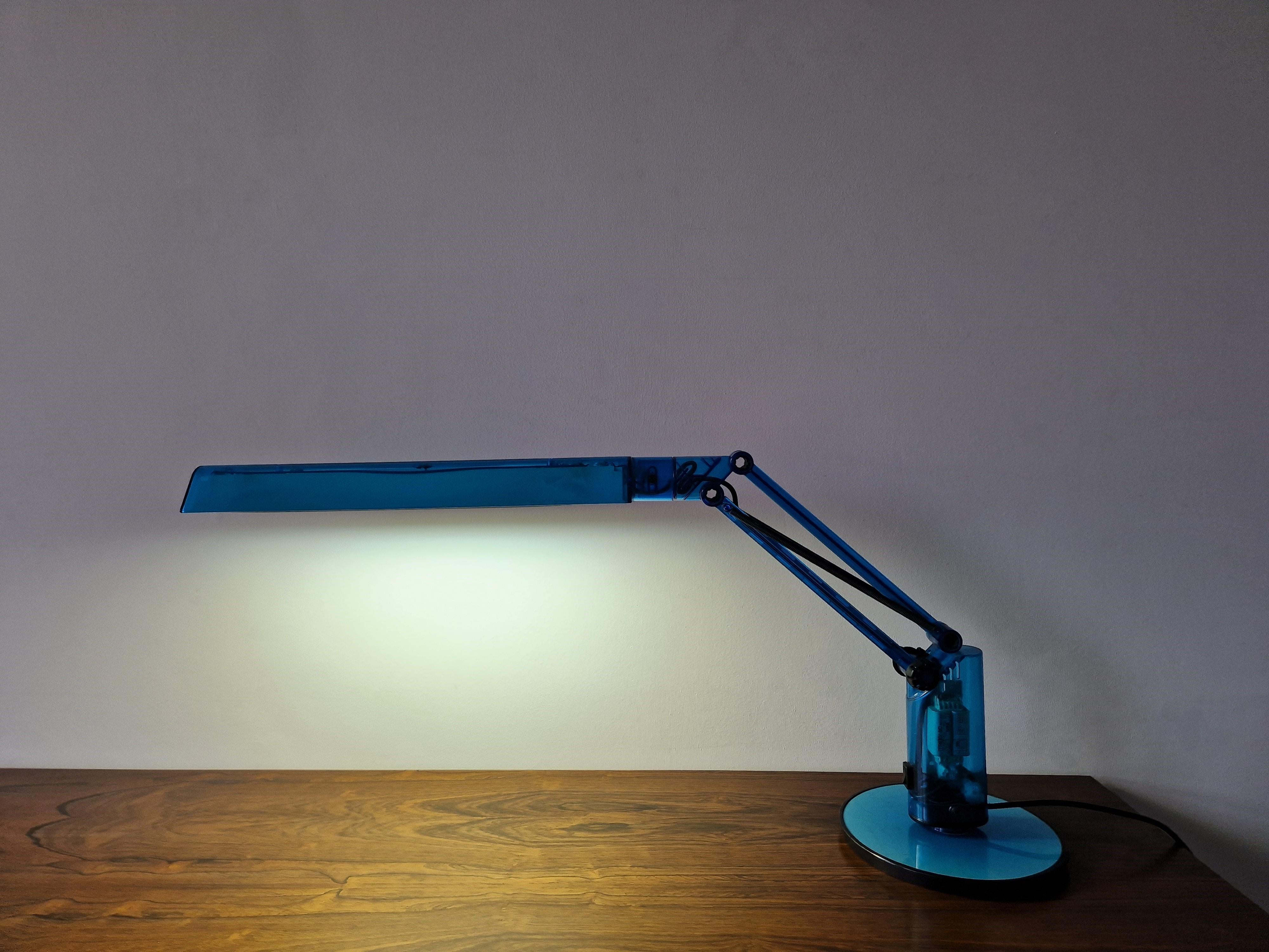 Blue 'Lucifer' table lamp by T. Ahlström & H. Ehrich for A&E DesignAB/Fagerhults For Sale 1
