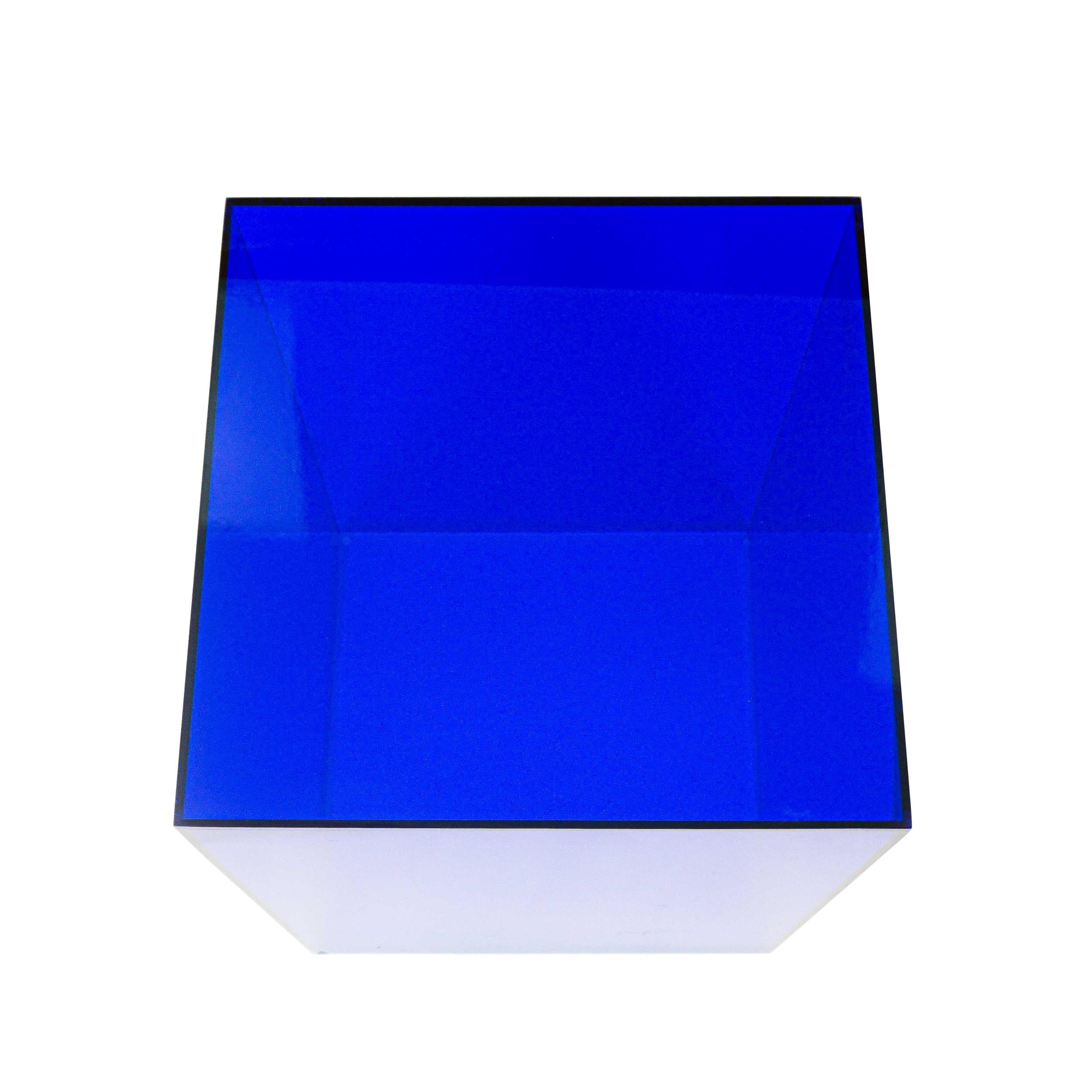 Blue Lucite Side Table For Sale at 1stDibs