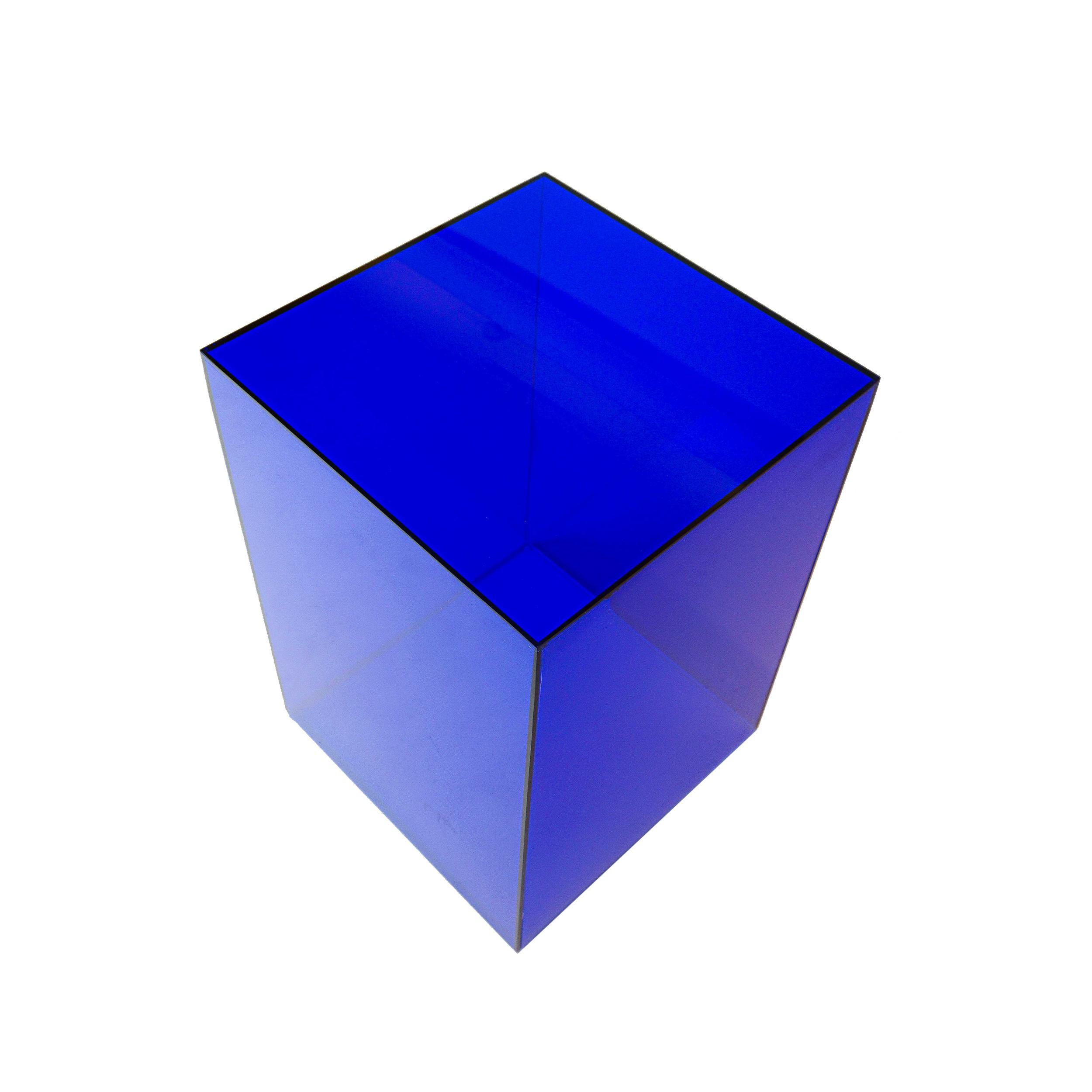 Blue Lucite Side Table For Sale at 1stDibs