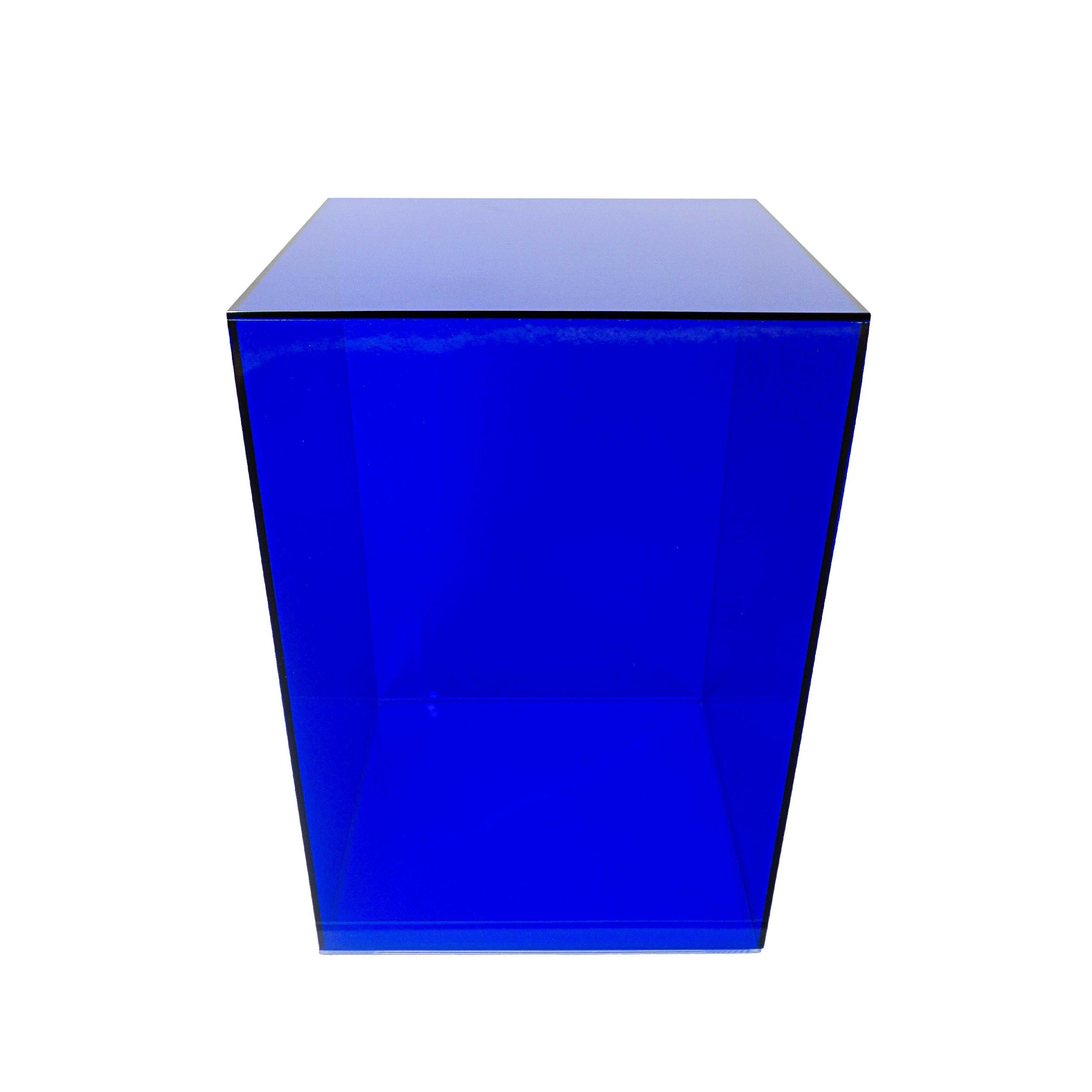 Blue Lucite Side Table For Sale at 1stDibs
