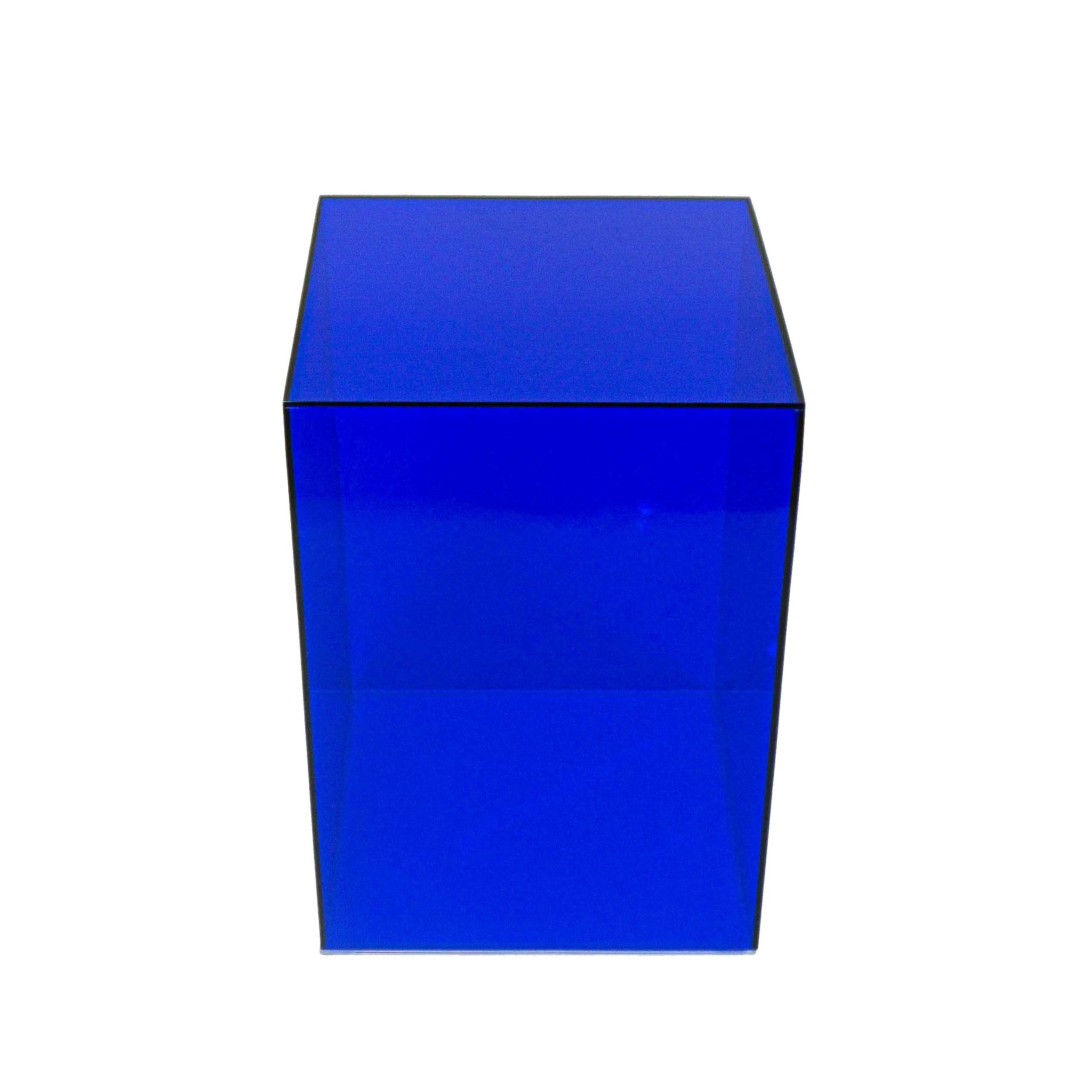 Blue Lucite Side Table For Sale at 1stDibs