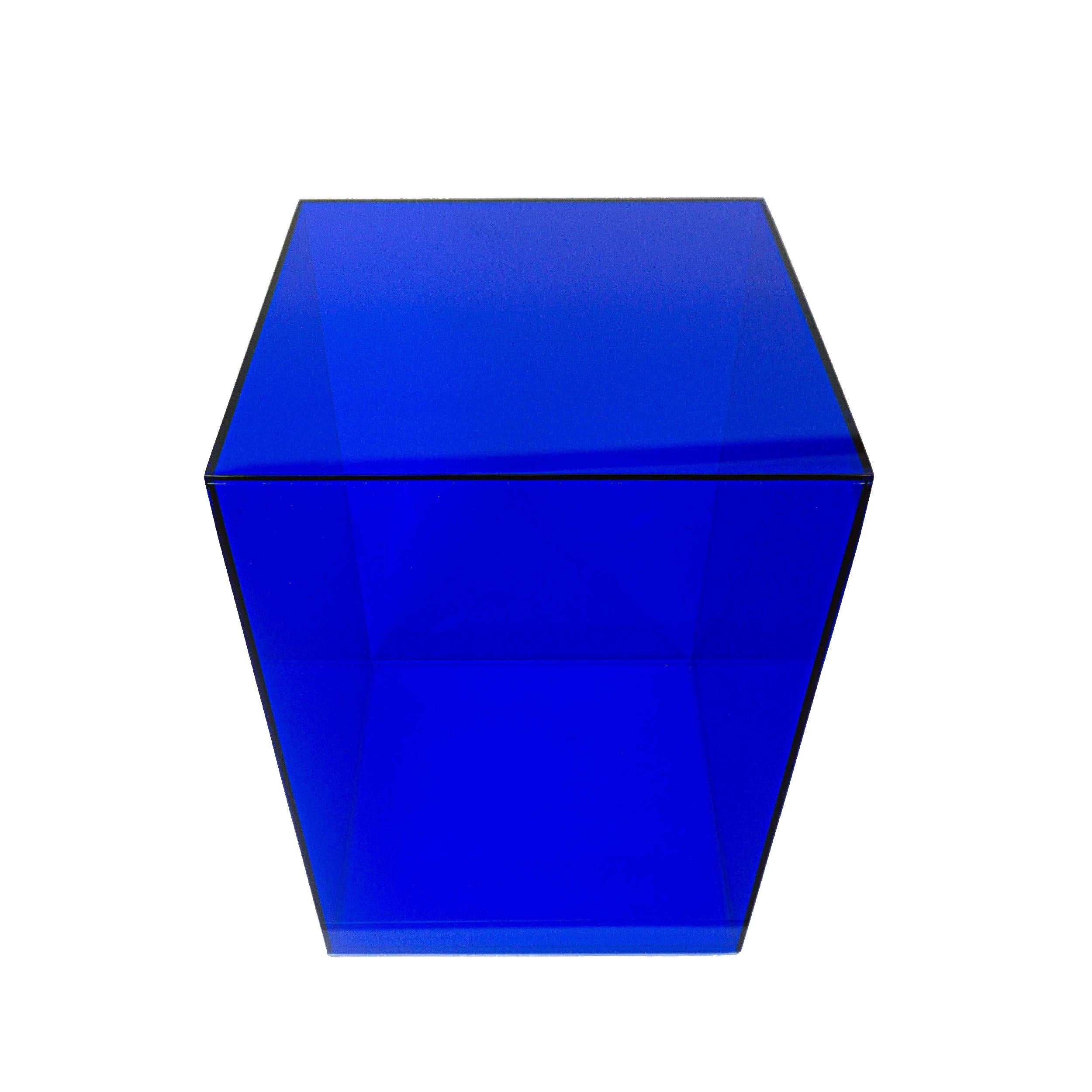 Blue Lucite Side Table For Sale at 1stDibs