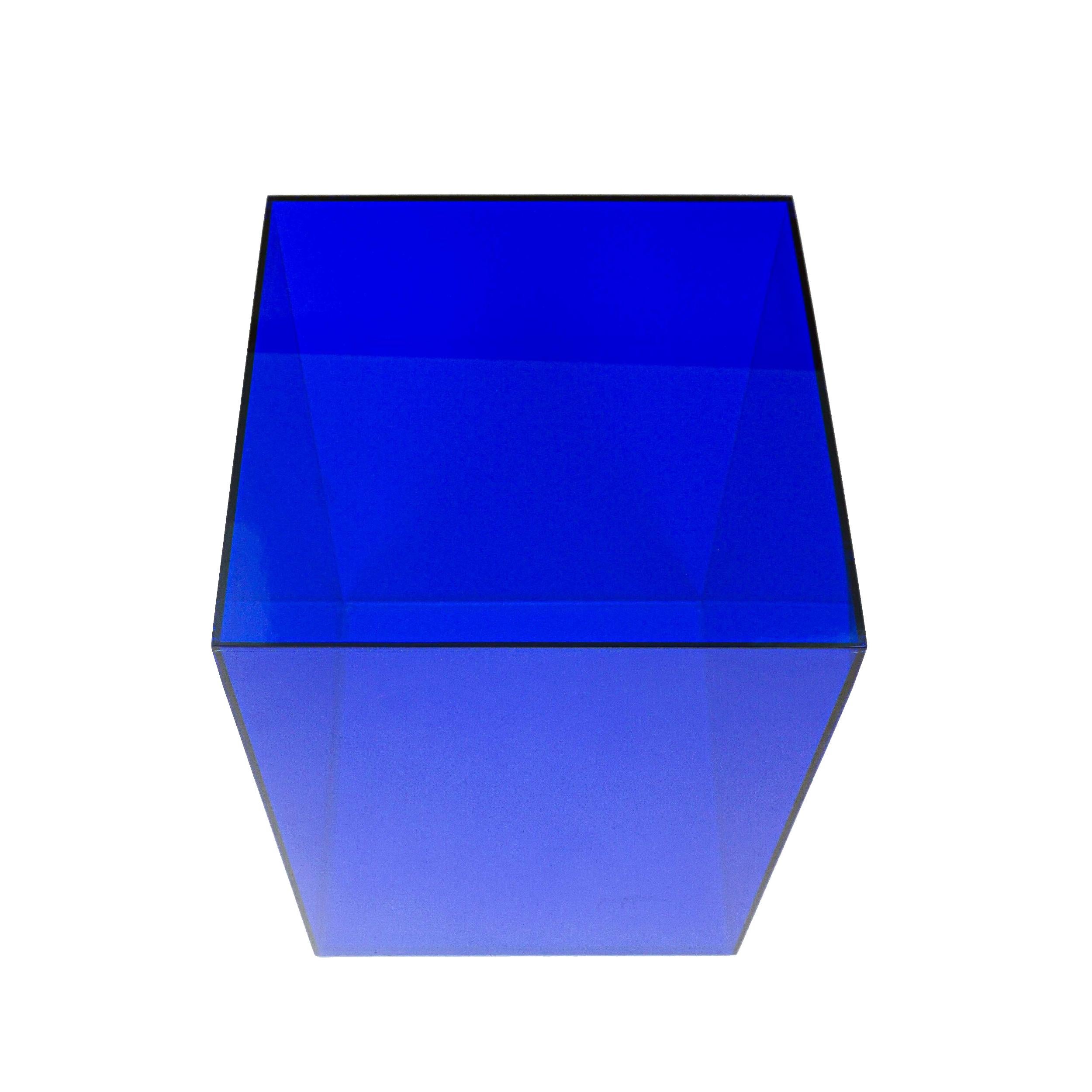 Blue Lucite Side Table For Sale at 1stDibs