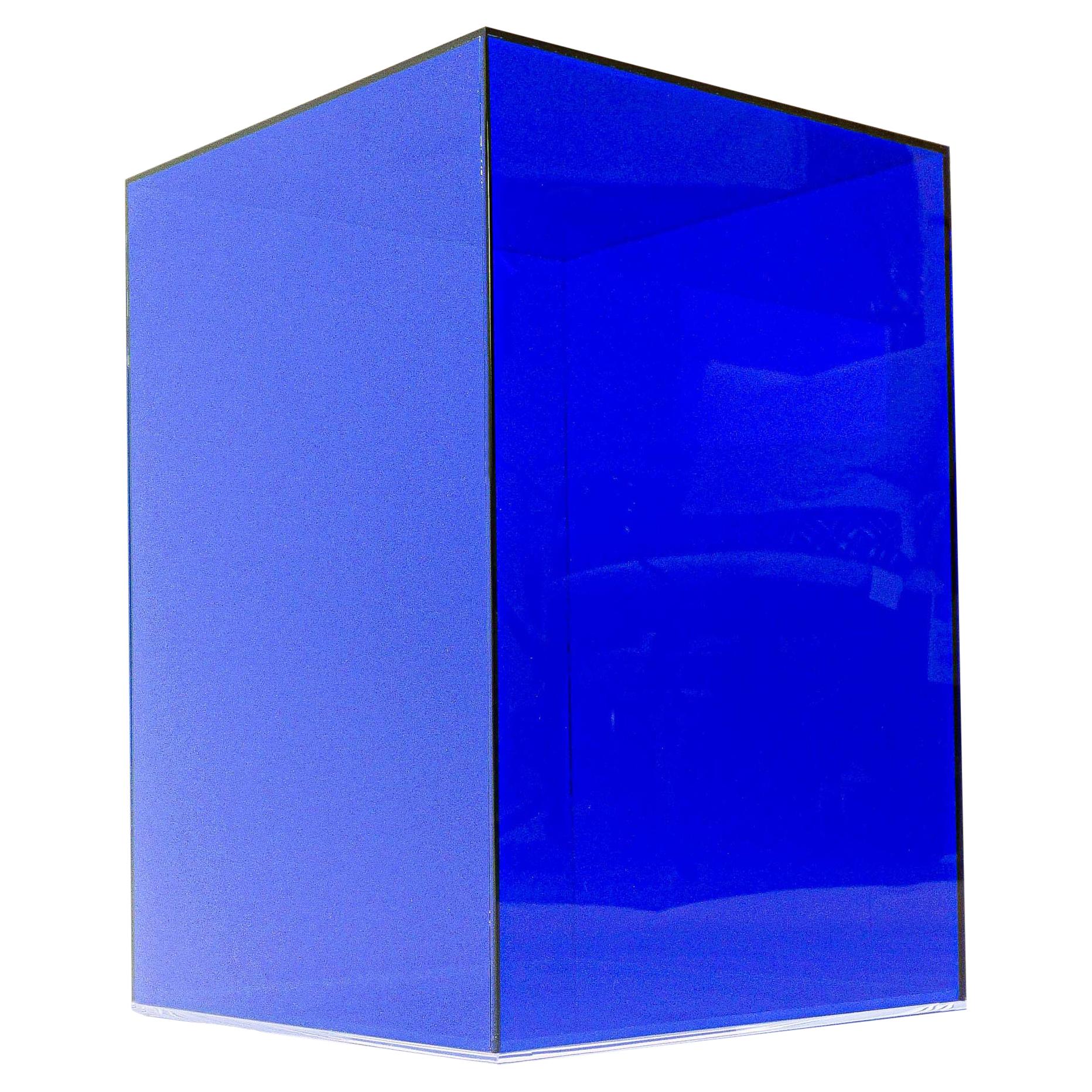 Blue Lucite Side Table For Sale at 1stDibs