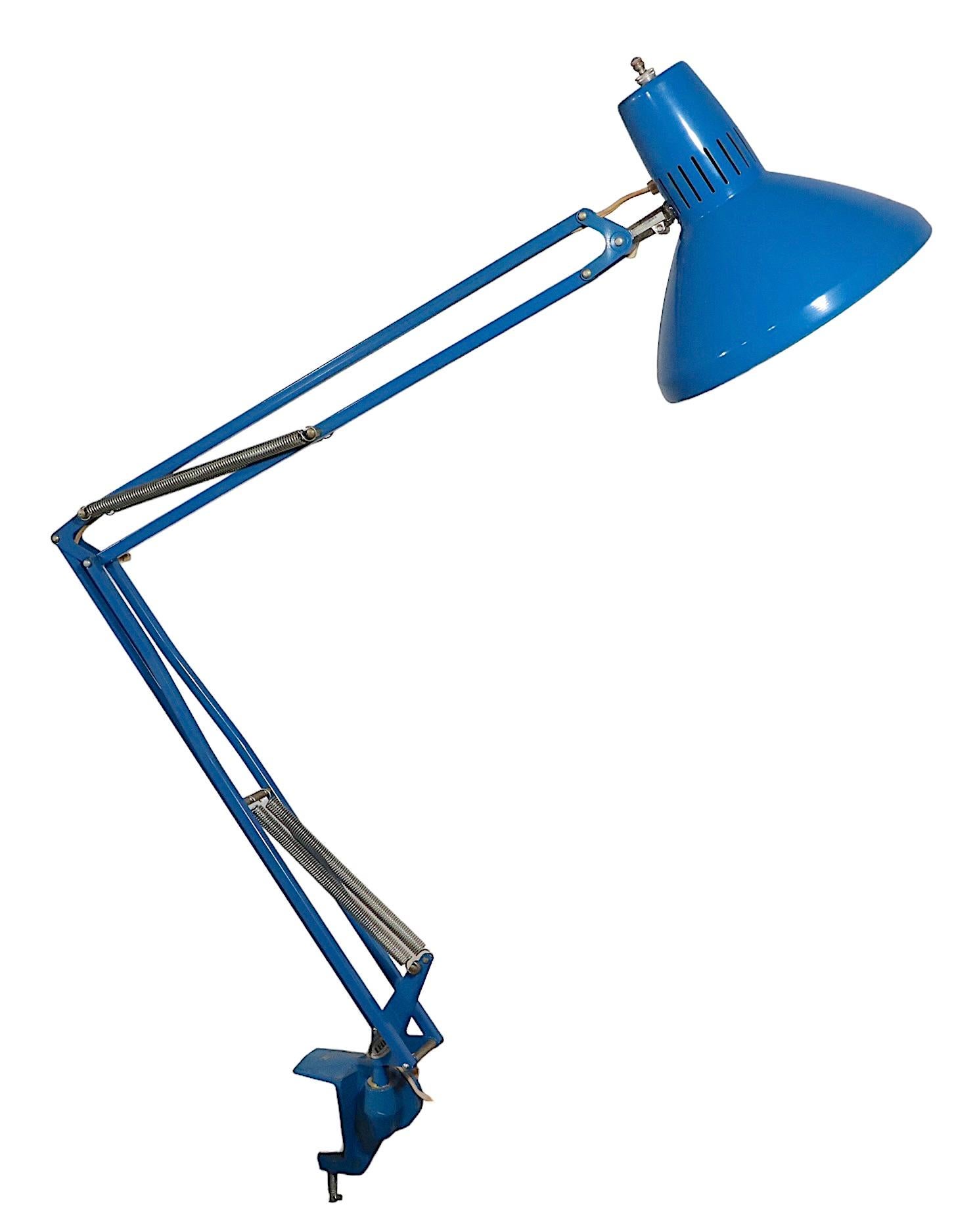 Blue Luxo Angle Poise Architects Task Work Lamp Made in Denmark 3