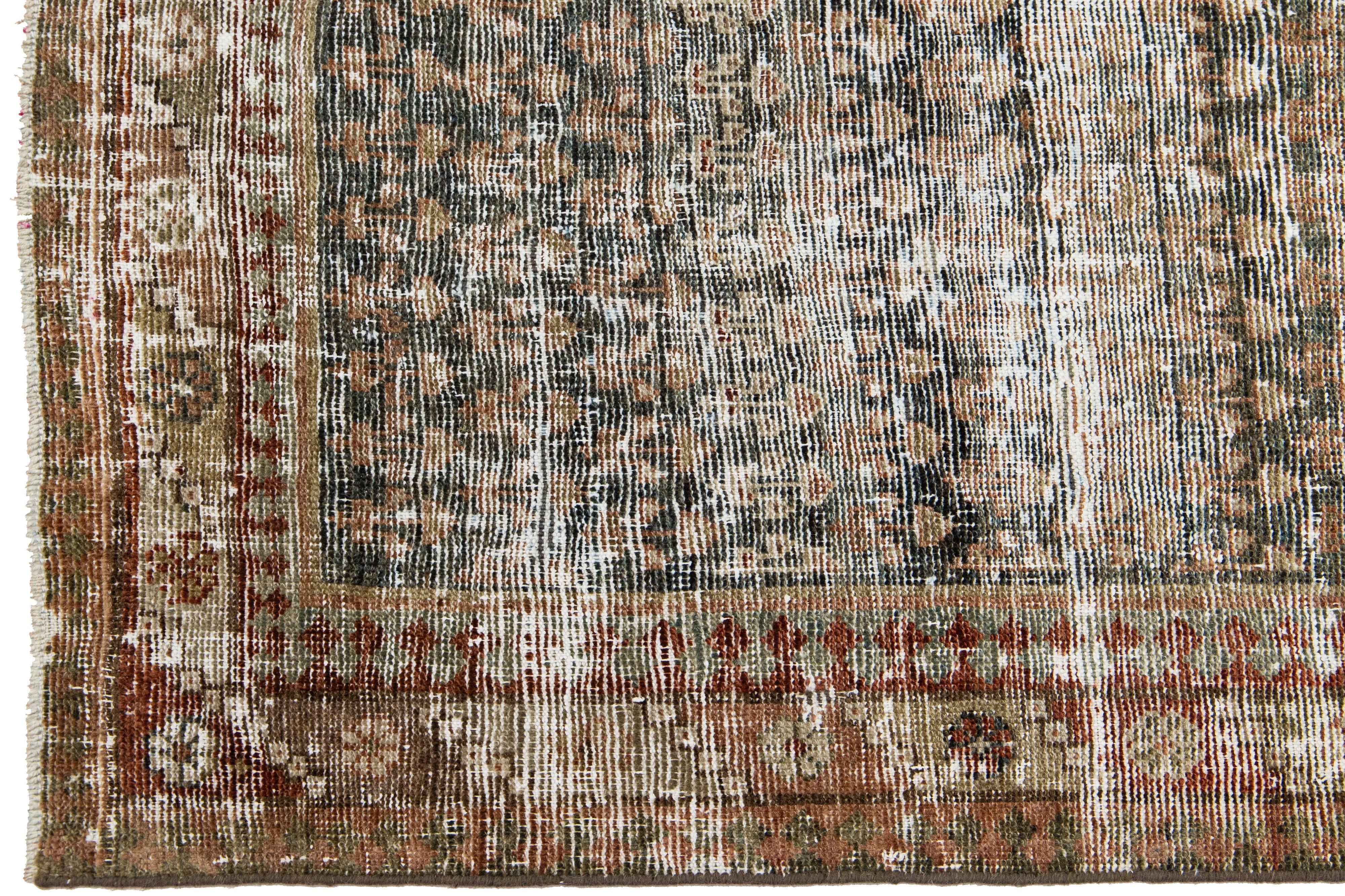 20th Century Blue Malayer Persian Wool Runner With Allover Motif From The 1900s For Sale