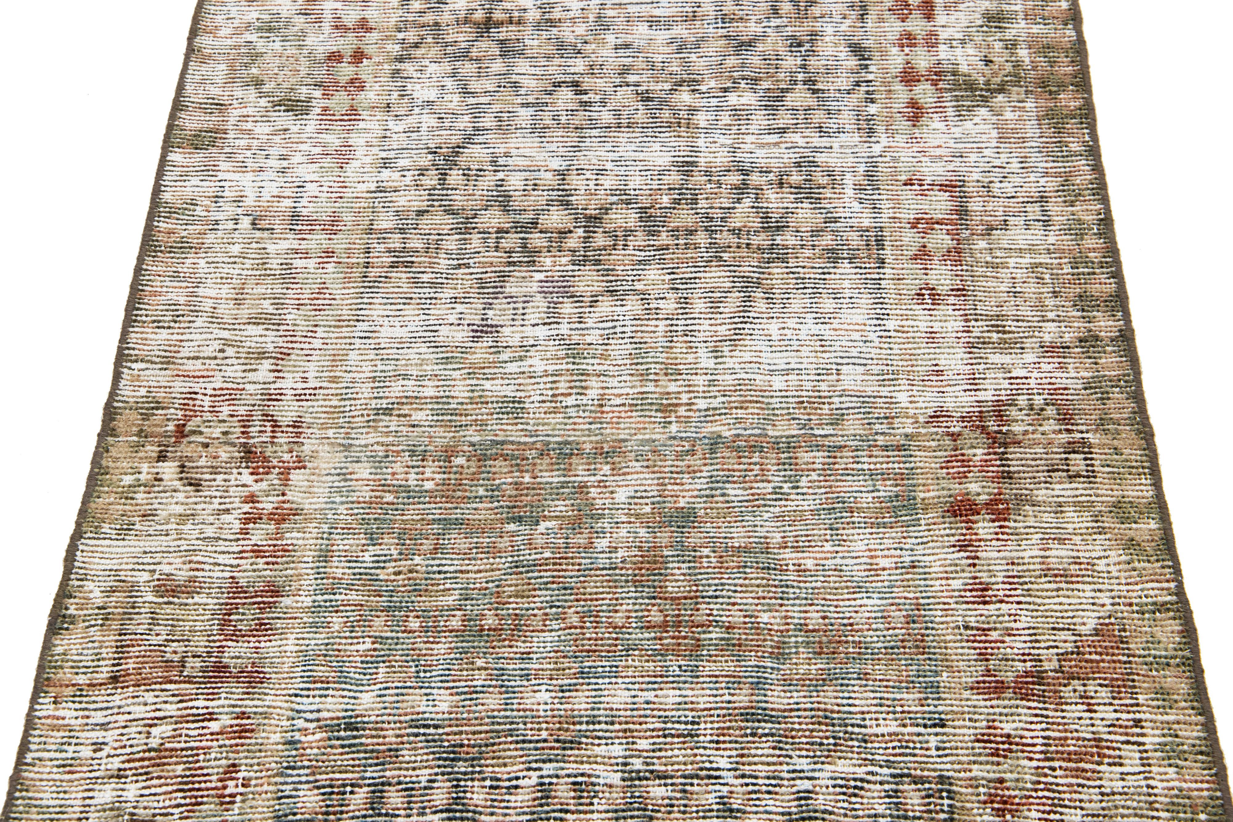 Blue Malayer Persian Wool Runner With Allover Motif From The 1900s For Sale 1
