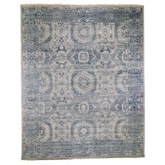 Blue Mamluk Design Veg Dyes Hand Spun Pure Wool Oriental Rug