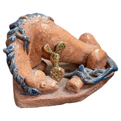 "Blue Maned Horse with Cactus", Classic WPA-Era Sculpture by Whalen, 1930s