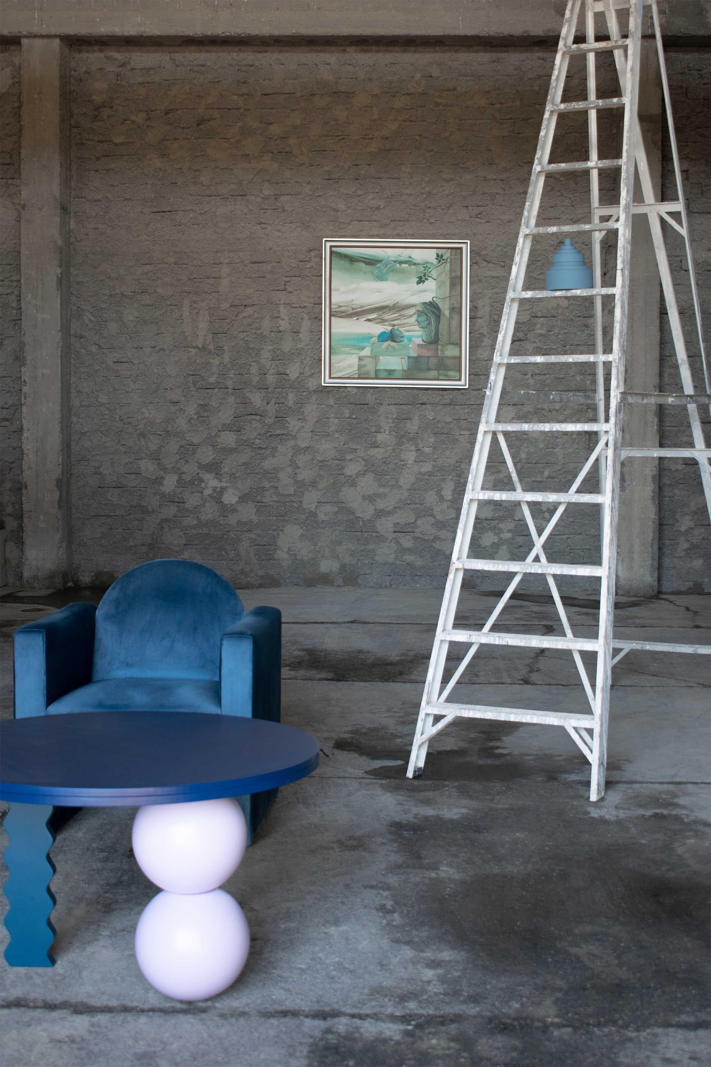 Blue Marika Armchair by Studio Christinekalia For Sale 8
