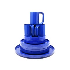 Blue Massimo Vignelli for Heller Dinnerware, Set of 10