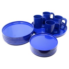 Blue Massimo Vignelli for Heller Dinnerware, Set of 10