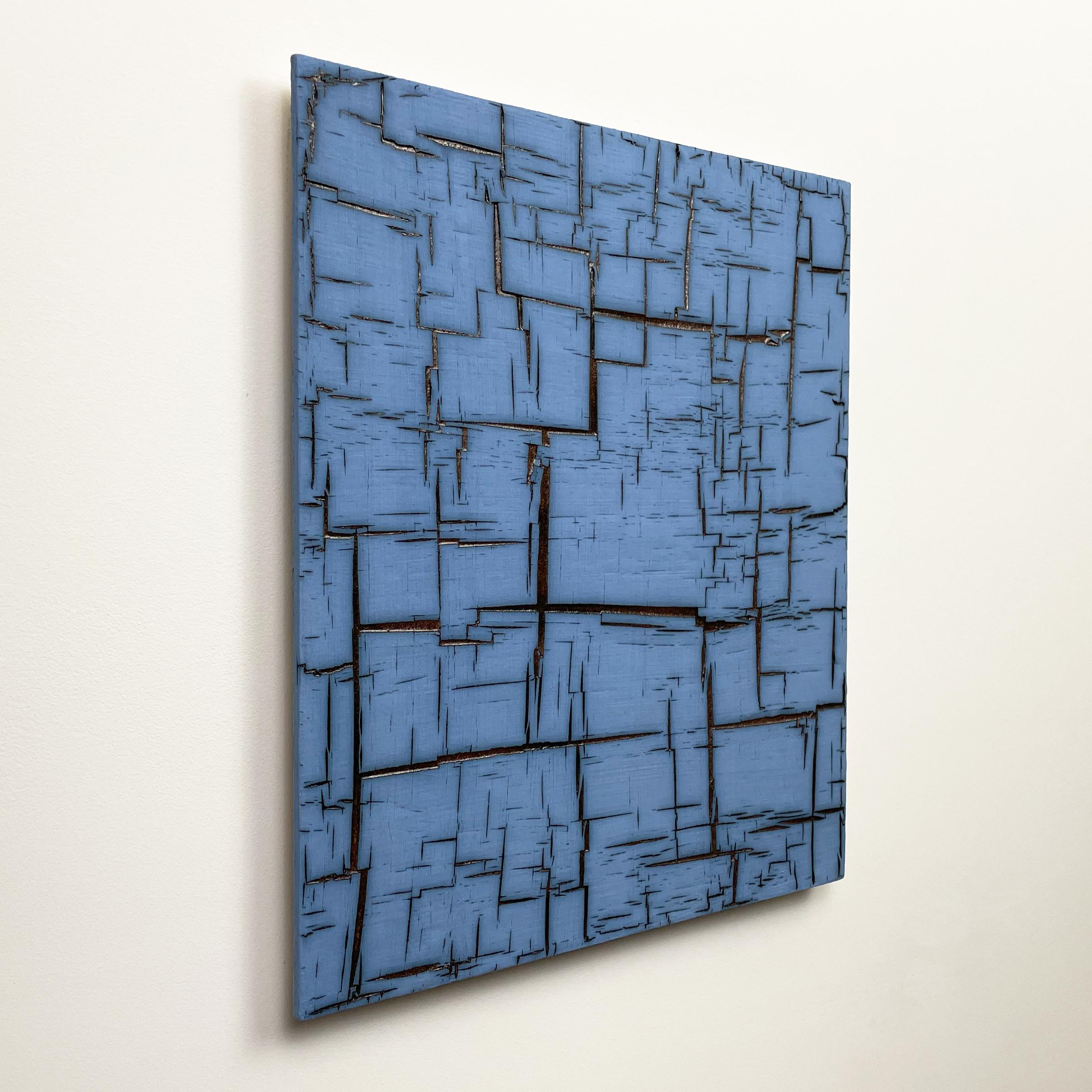 American Blue Matrix - Ceramic wall art by William Edwards For Sale