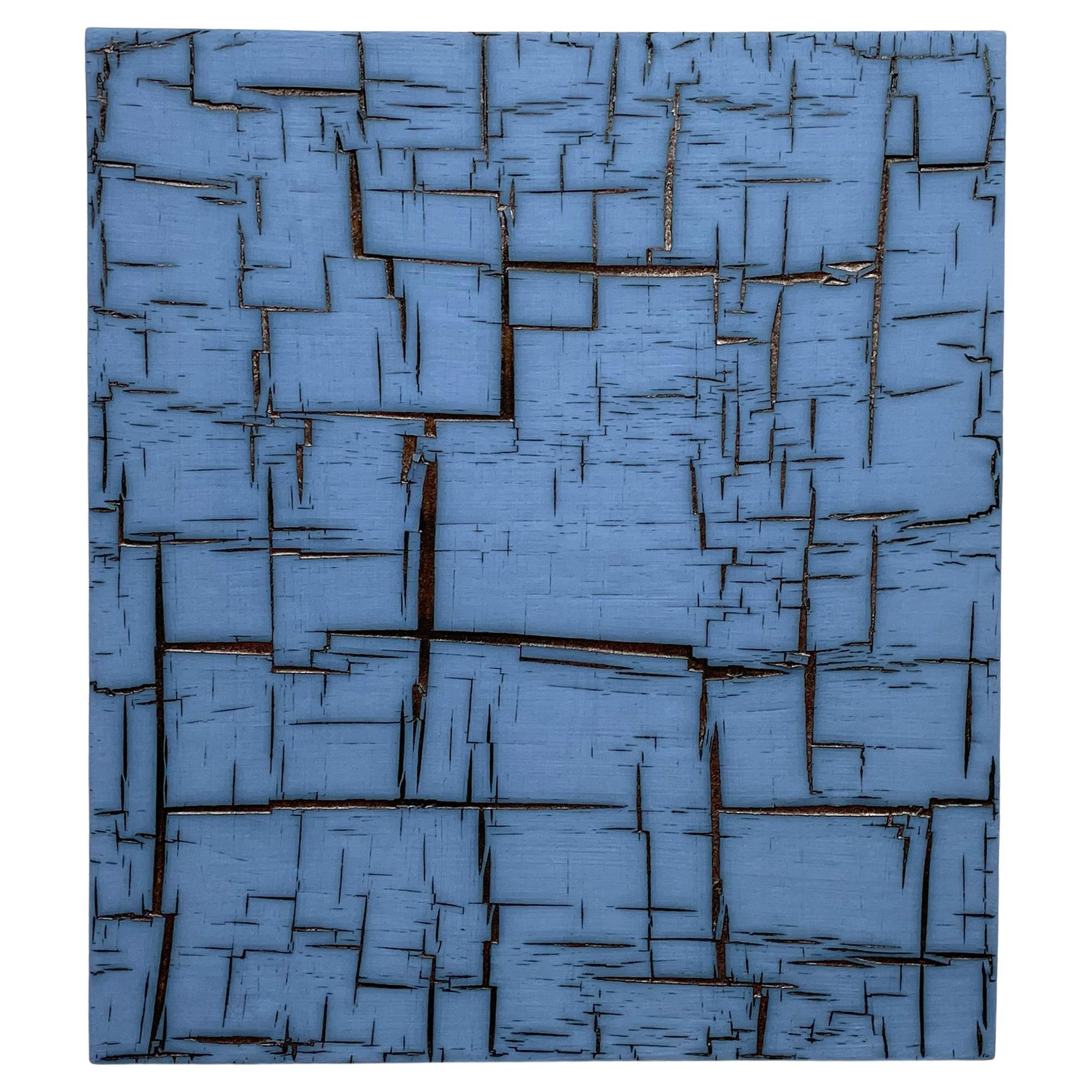 Matrix bleu - Art mural en céramique de William Edwards en vente