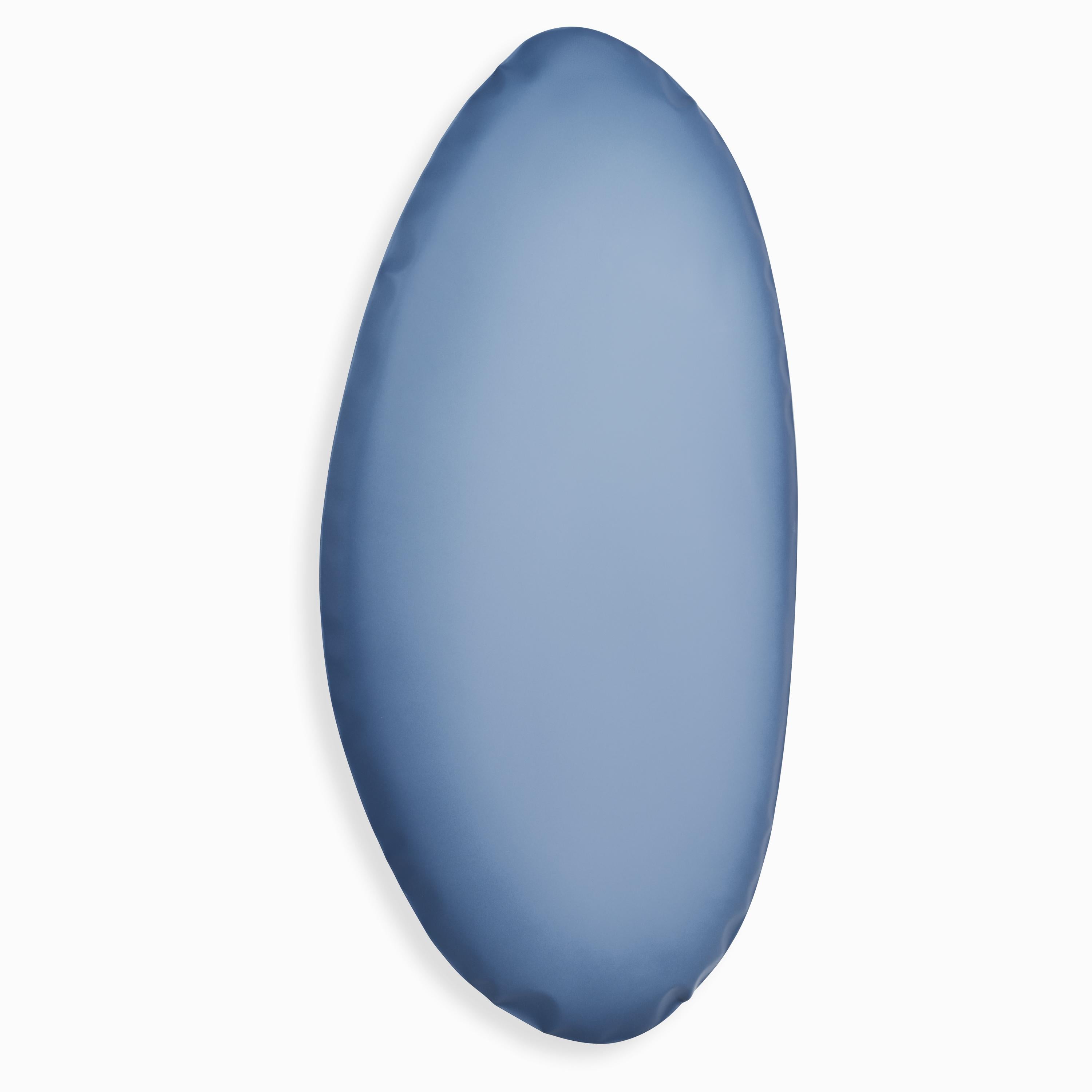 Polish Blue Matt Tafla O3 Wall Mirror by Zieta For Sale