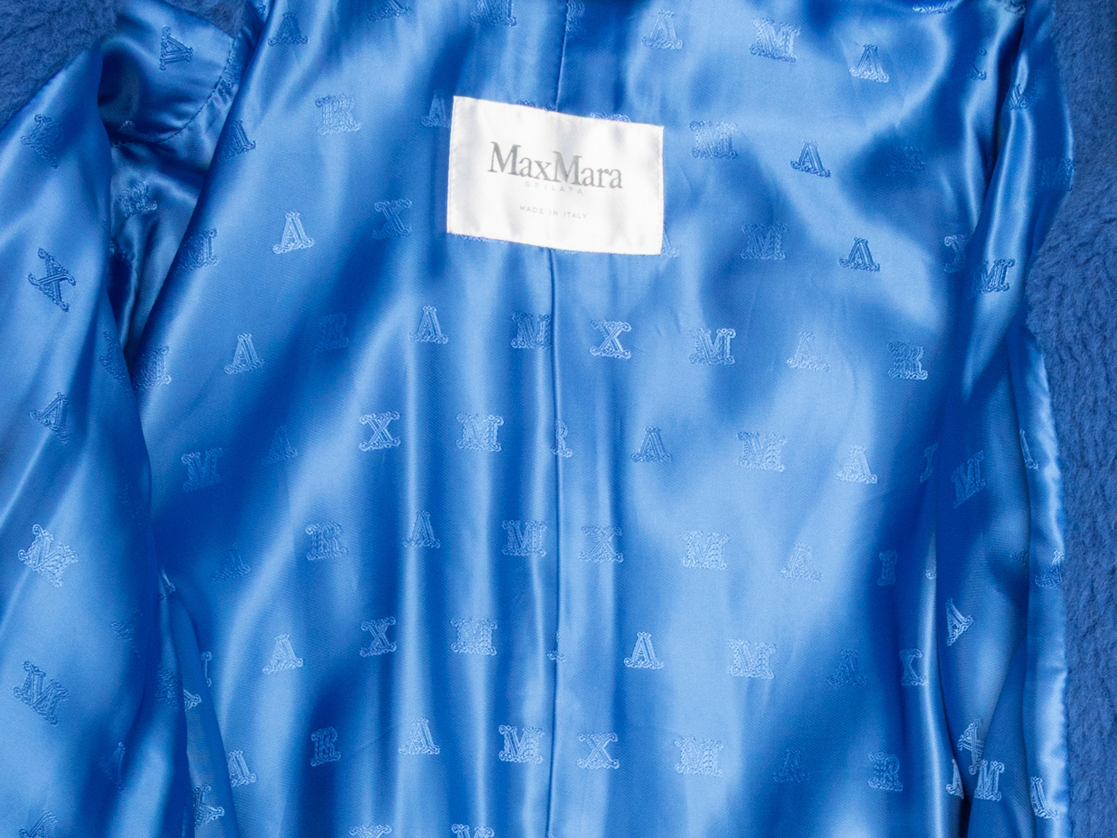 Cappotto doppiopetto in misto alpaca blu Max Mara Taglia IT 48 In condizioni buone in vendita a New York, NY