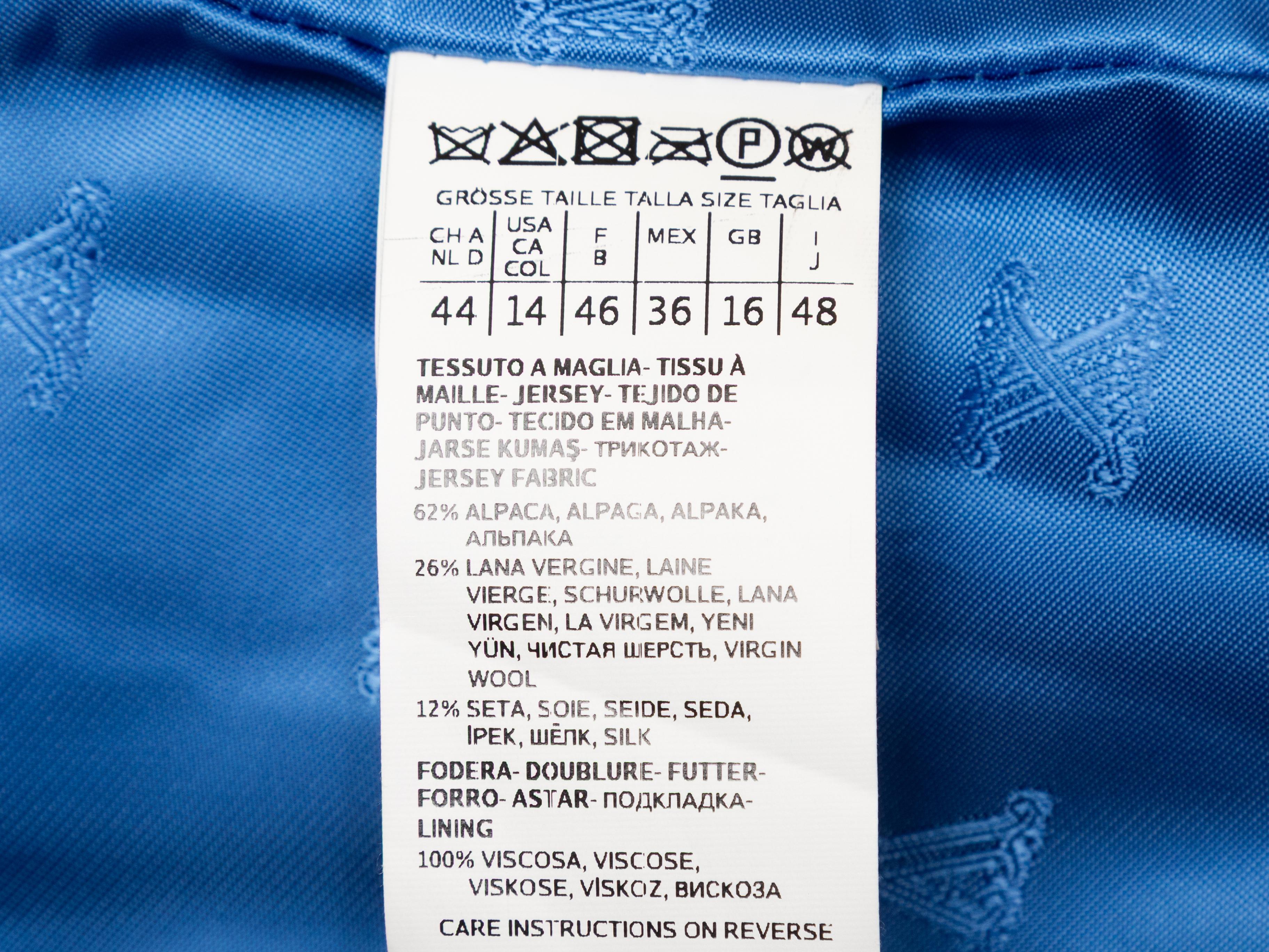 Cappotto doppiopetto in misto alpaca blu Max Mara Taglia IT 48 in vendita 1