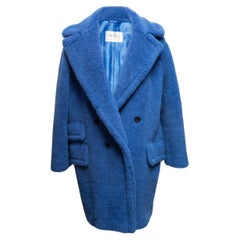 Manteau à double boutonnage en fibres d
alpaga bleu Max Mara Taille IT 48