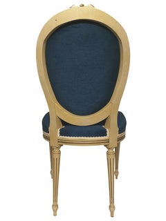 Blue Médaillon Chair Louis XVI Style, circa 1950