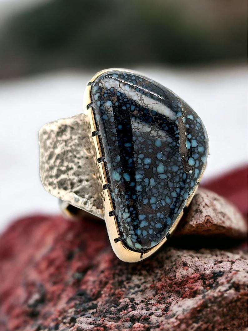 Blue Mesa  One of a Kind Poseidon Variscite Ring, Heirloom Ring For Sale 1