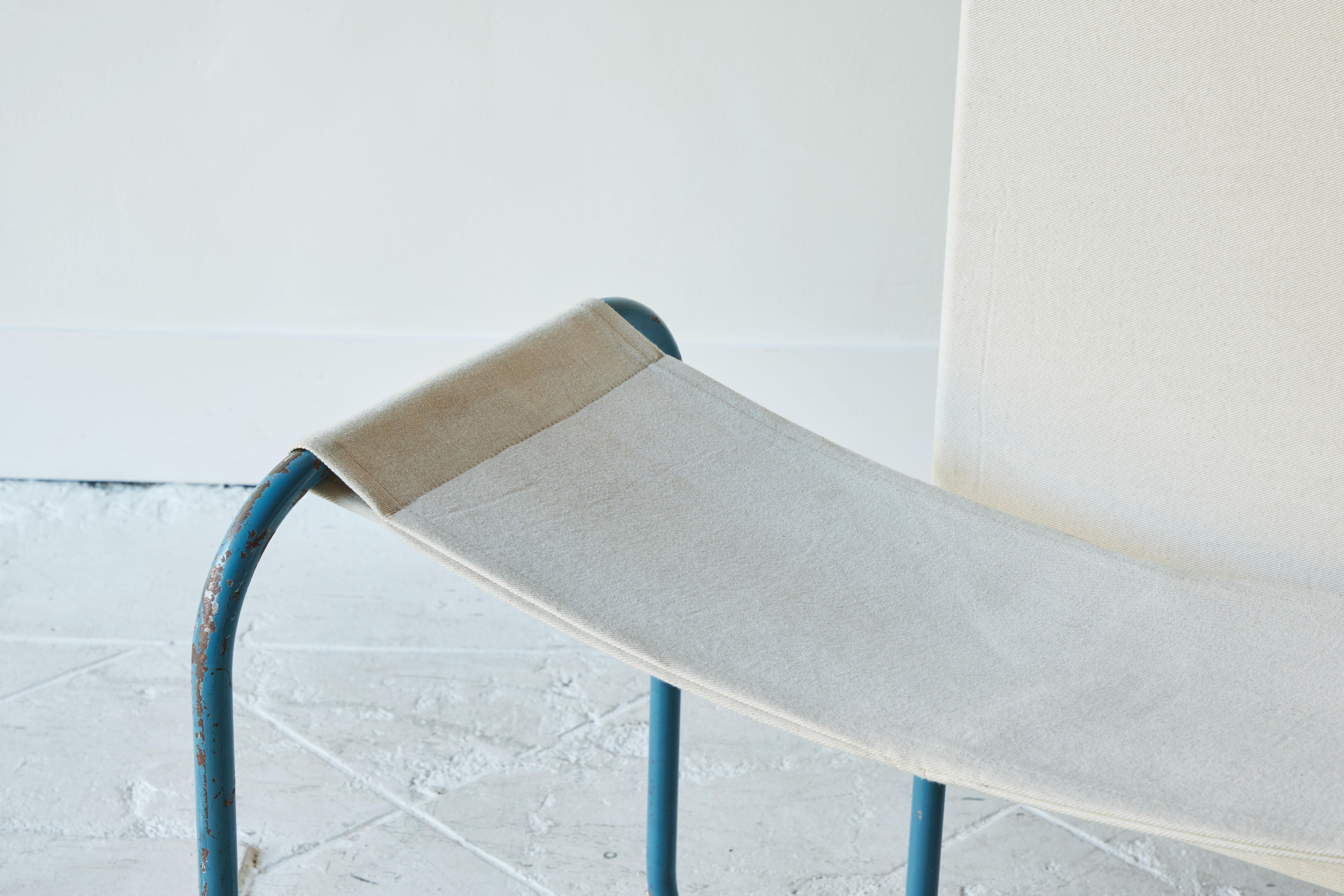 Blue Metal Bauhaus Sling Chair 2