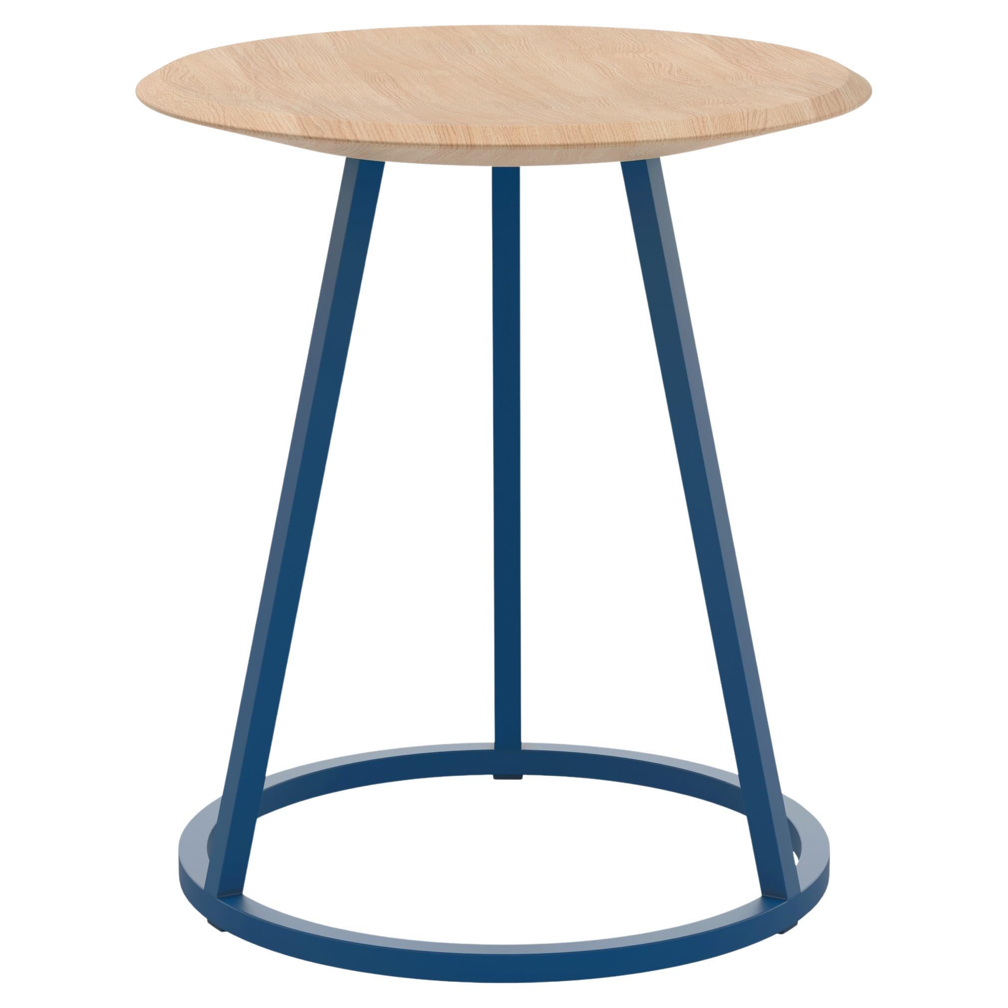 Blue Metal Gustave Stool 45 cm Natural Oak by HARTO