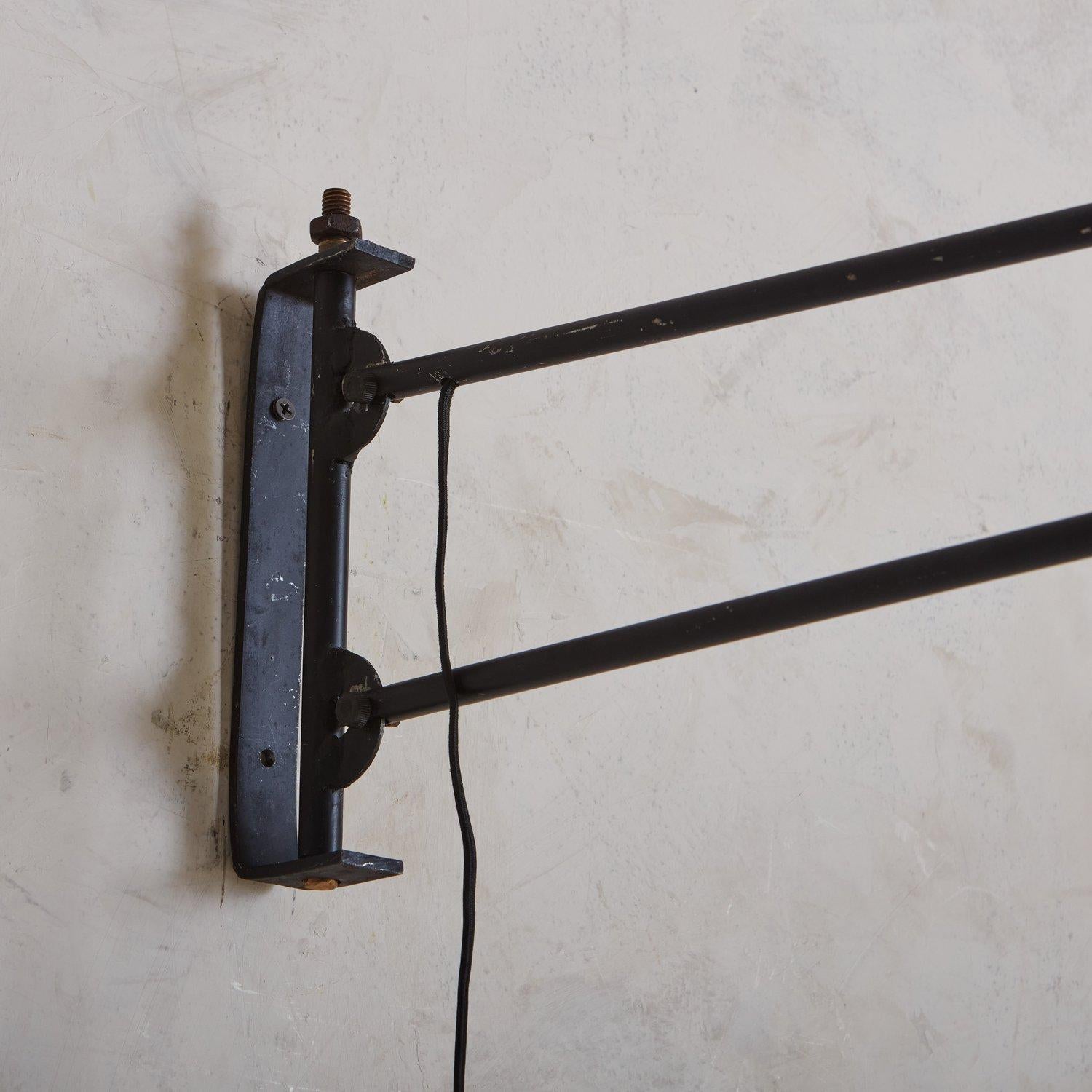 Blue Metal Long Arm Swivel Sconce, France, 20th Century For Sale 8