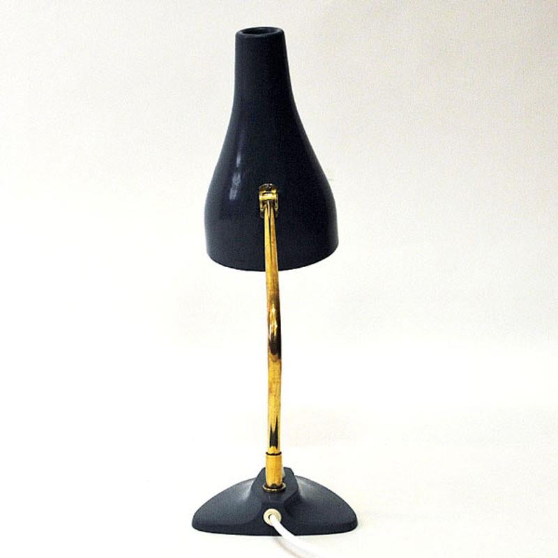 Swedish Blue Metal Table and Desk Lamp by ASEA, Sweden, 1950s