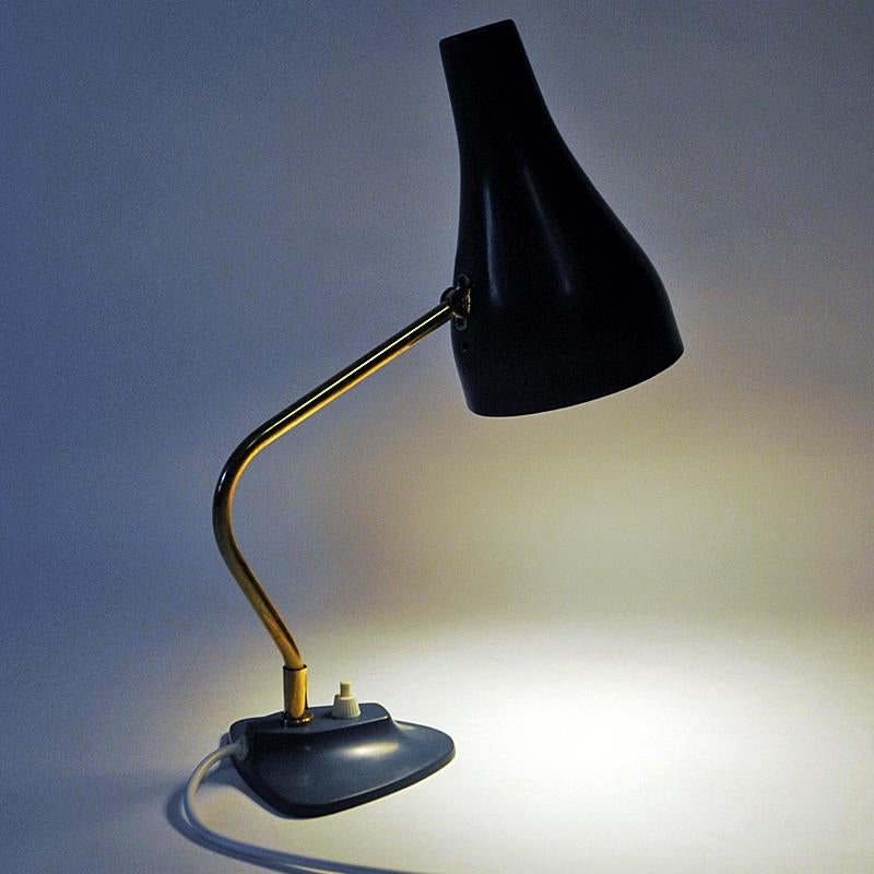 Painted Blue Metal Table and Desk Lamp by ASEA, Sweden, 1950s