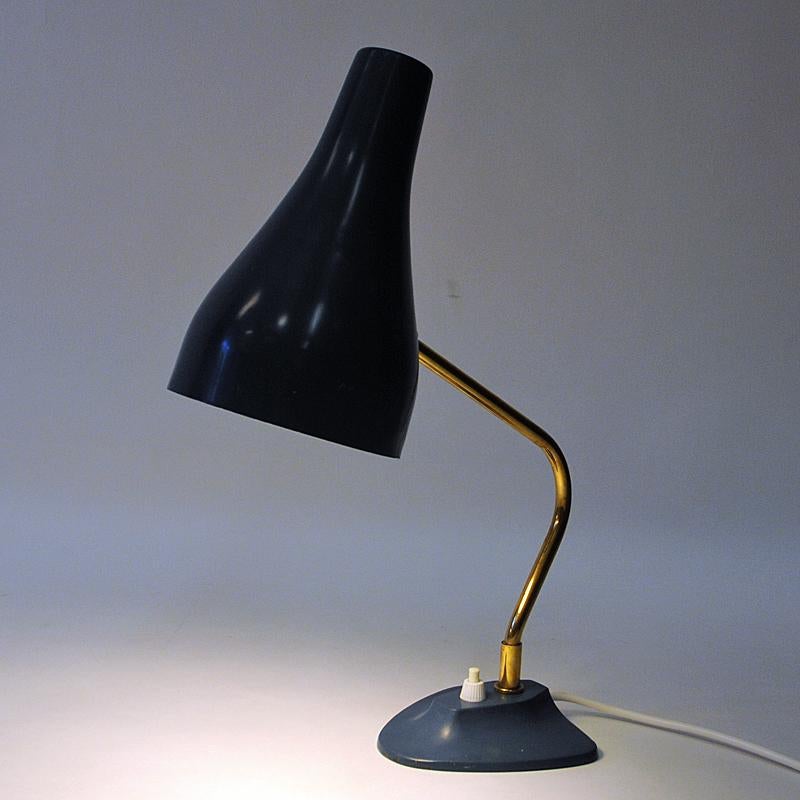 Mid-20th Century Blue Metal Table and Desk Lamp by ASEA, Sweden, 1950s