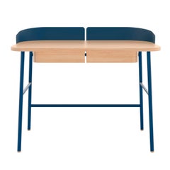 Blue Metal Victor Desk Natural Oak by HARTO
