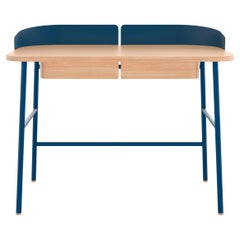 Blue Metal Victor Desk Natural Oak by HARTO