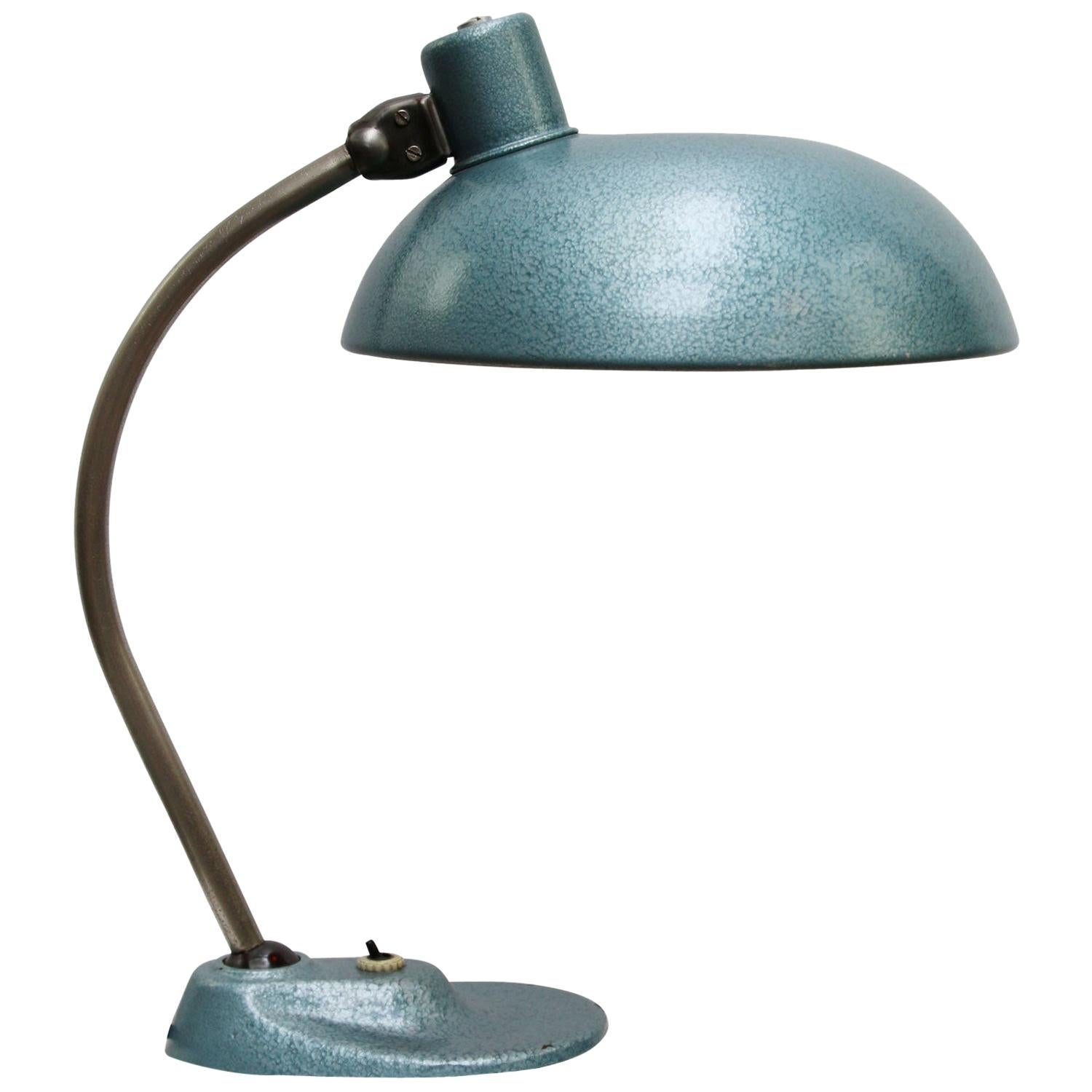 Blue Metal Vintage Industrial Table Desk Lamp