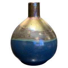 Blue, Metallic Color Ceramic Vase, China, Contemporary