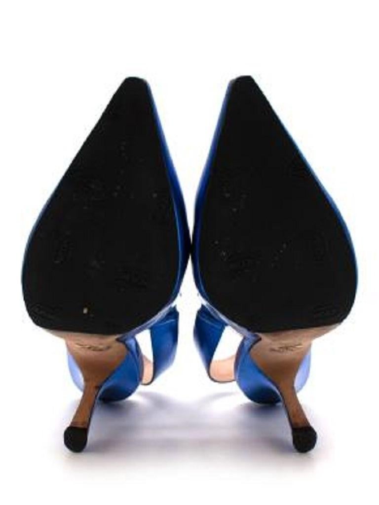 Blue Metallic Slingback Heels For Sale 1