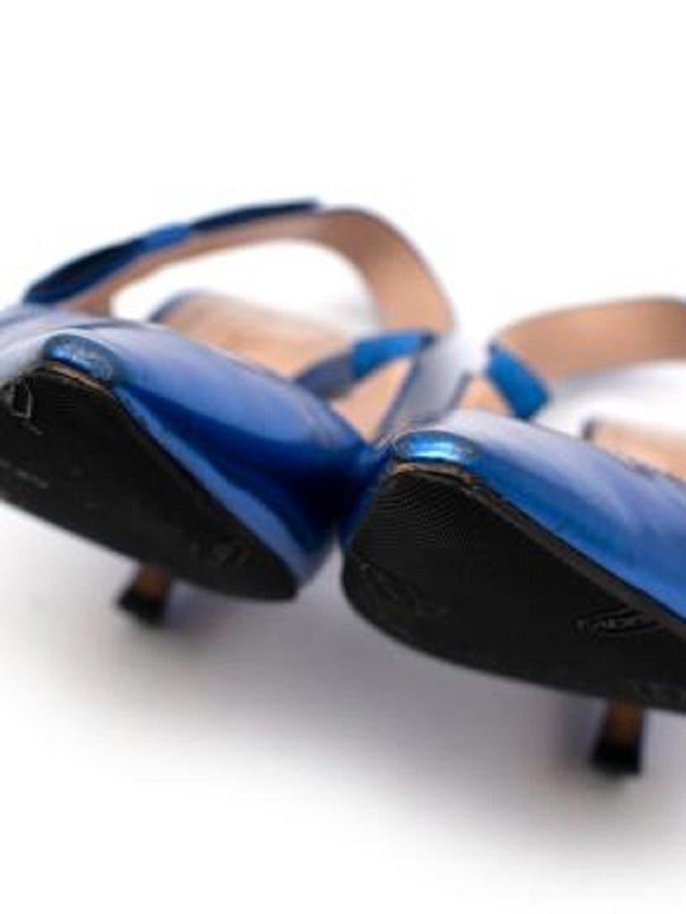 Blue Metallic Slingback Heels For Sale 3